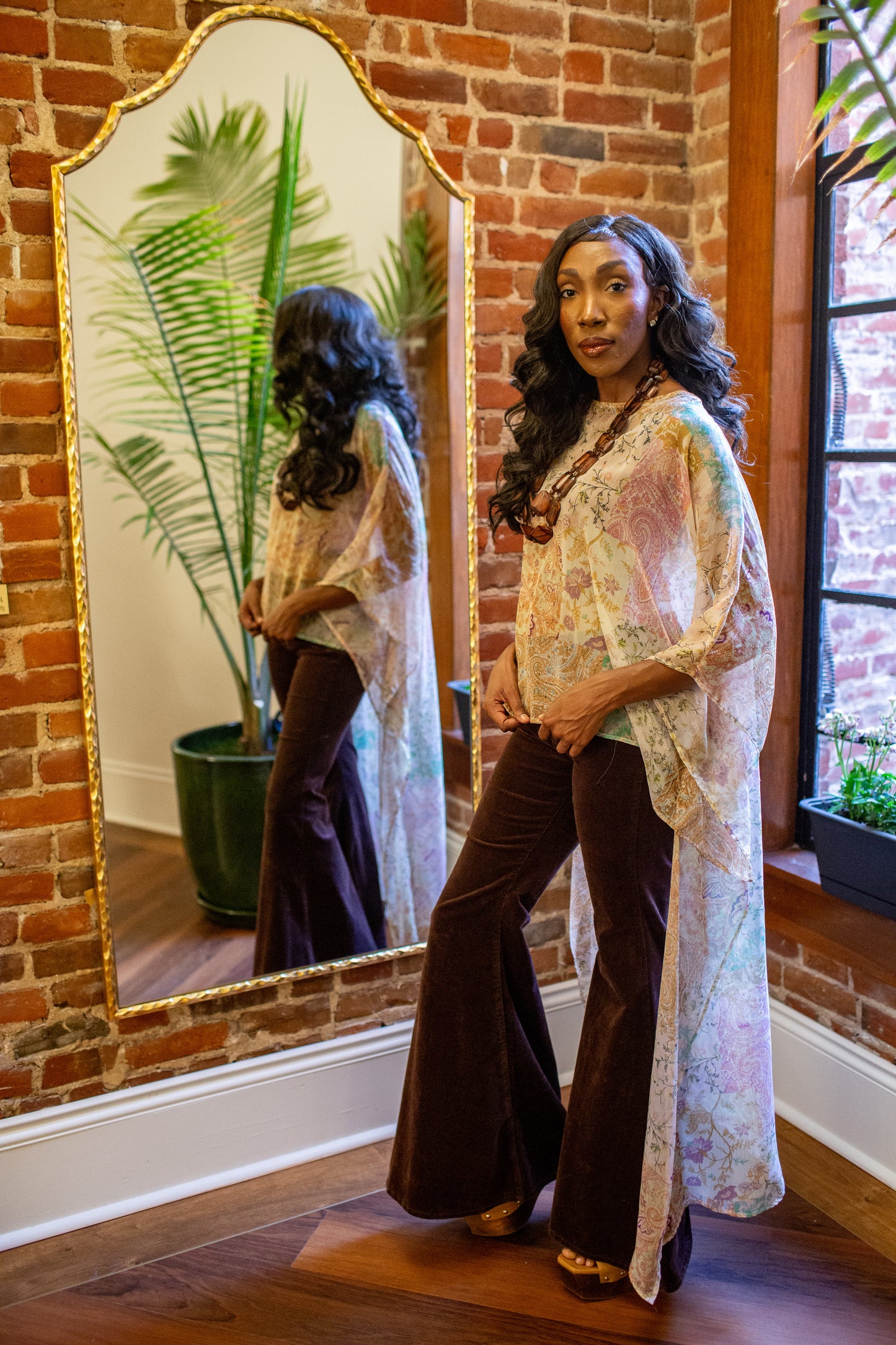 Peachy Poetry Float Scarf Top