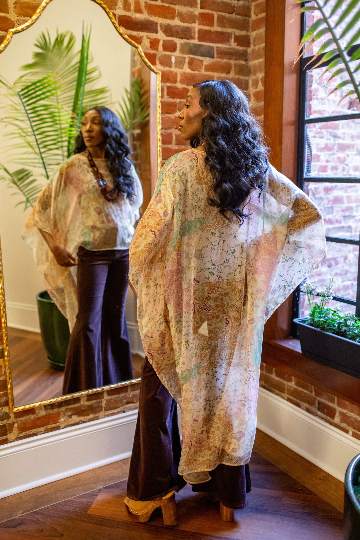 Peachy Poetry Float Scarf Top