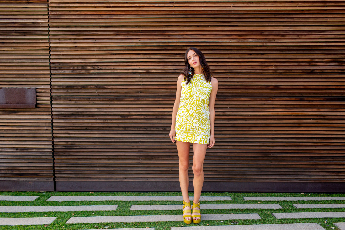 Penelope Mini Dress in Bellini Bloom