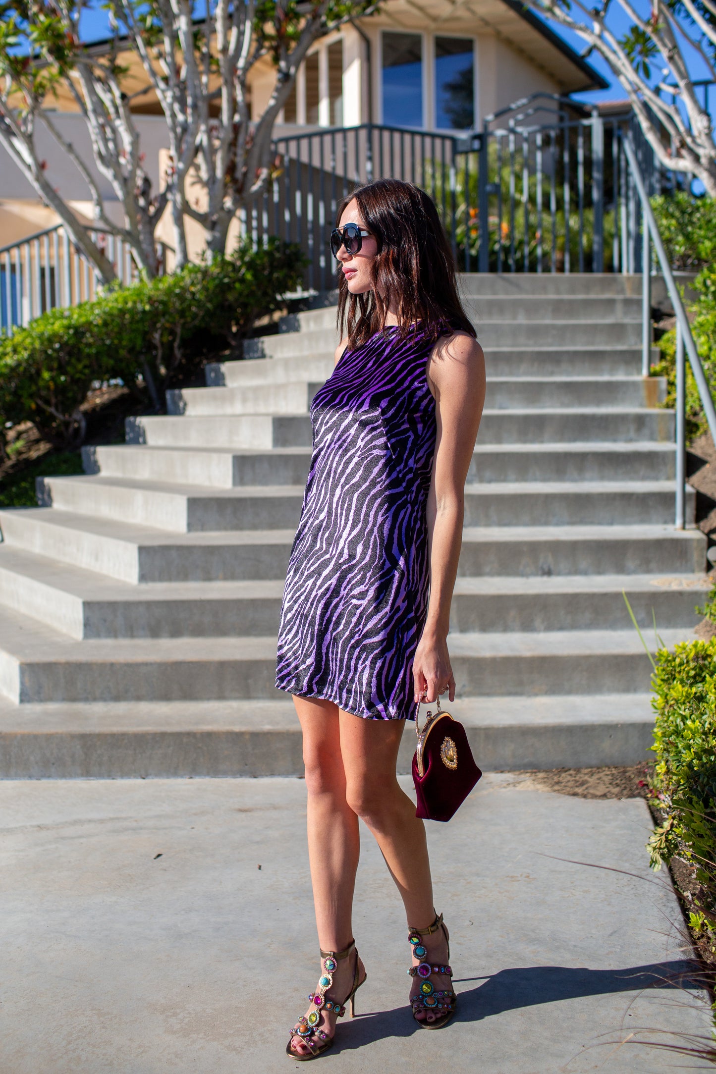 Penelope Mini Dress in Purple Haze - PREORDER