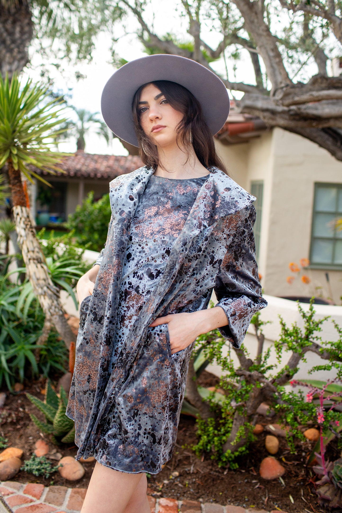 Penelope Swing Jacket in Gunmetal Steer