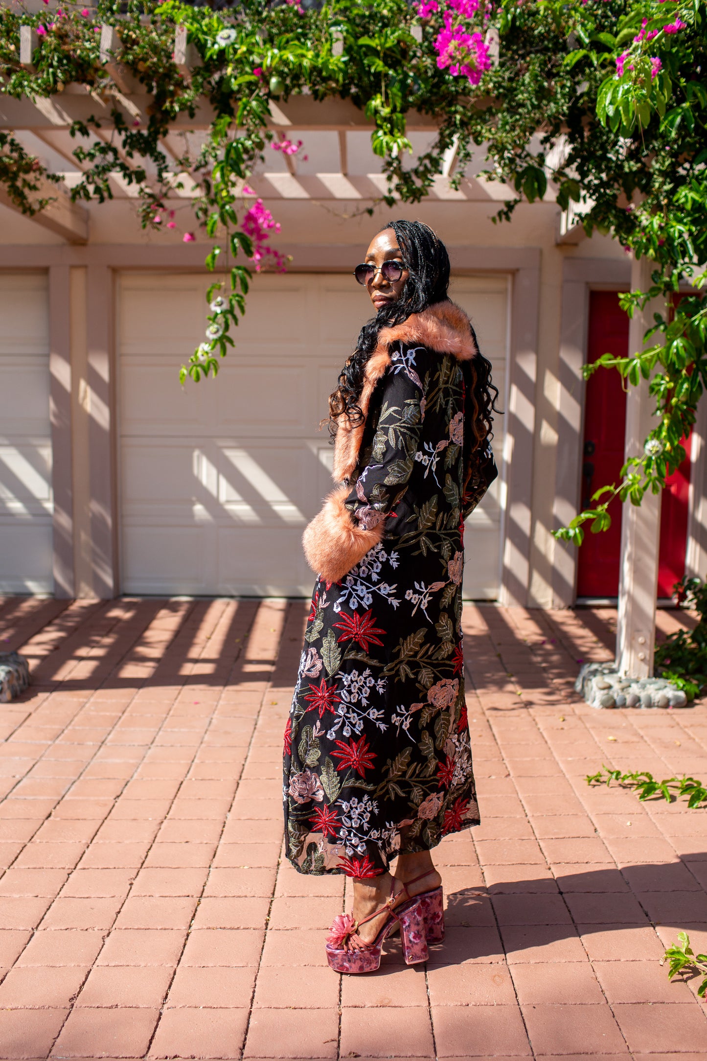 Penny Natura Embroidered Faux Fur Jacket