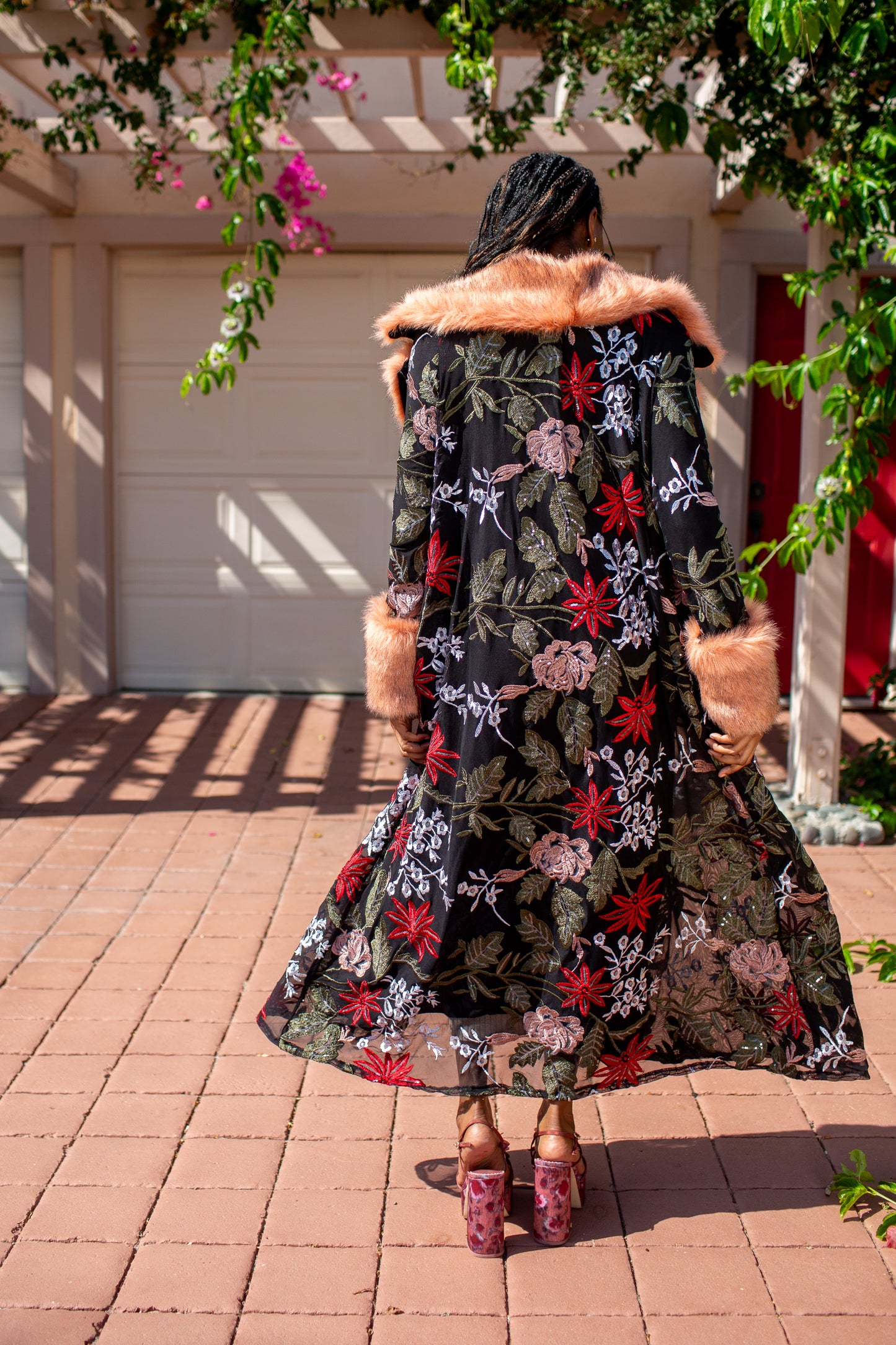 Penny Natura Embroidered Faux Fur Jacket