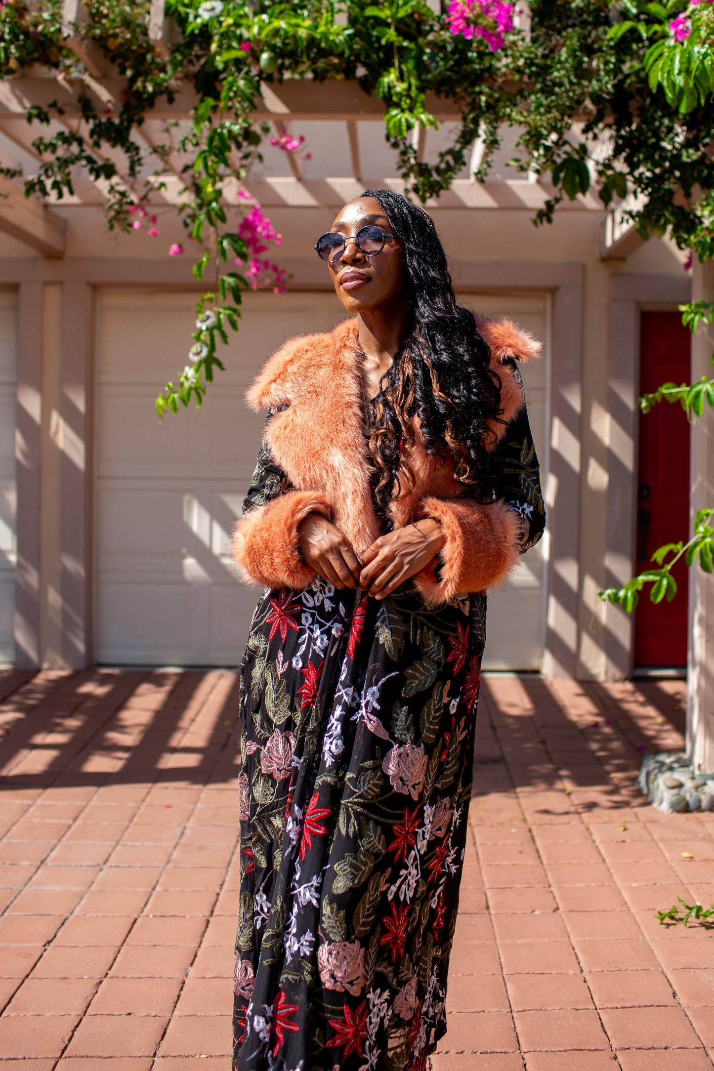 Penny Natura Embroidered Faux Fur Jacket