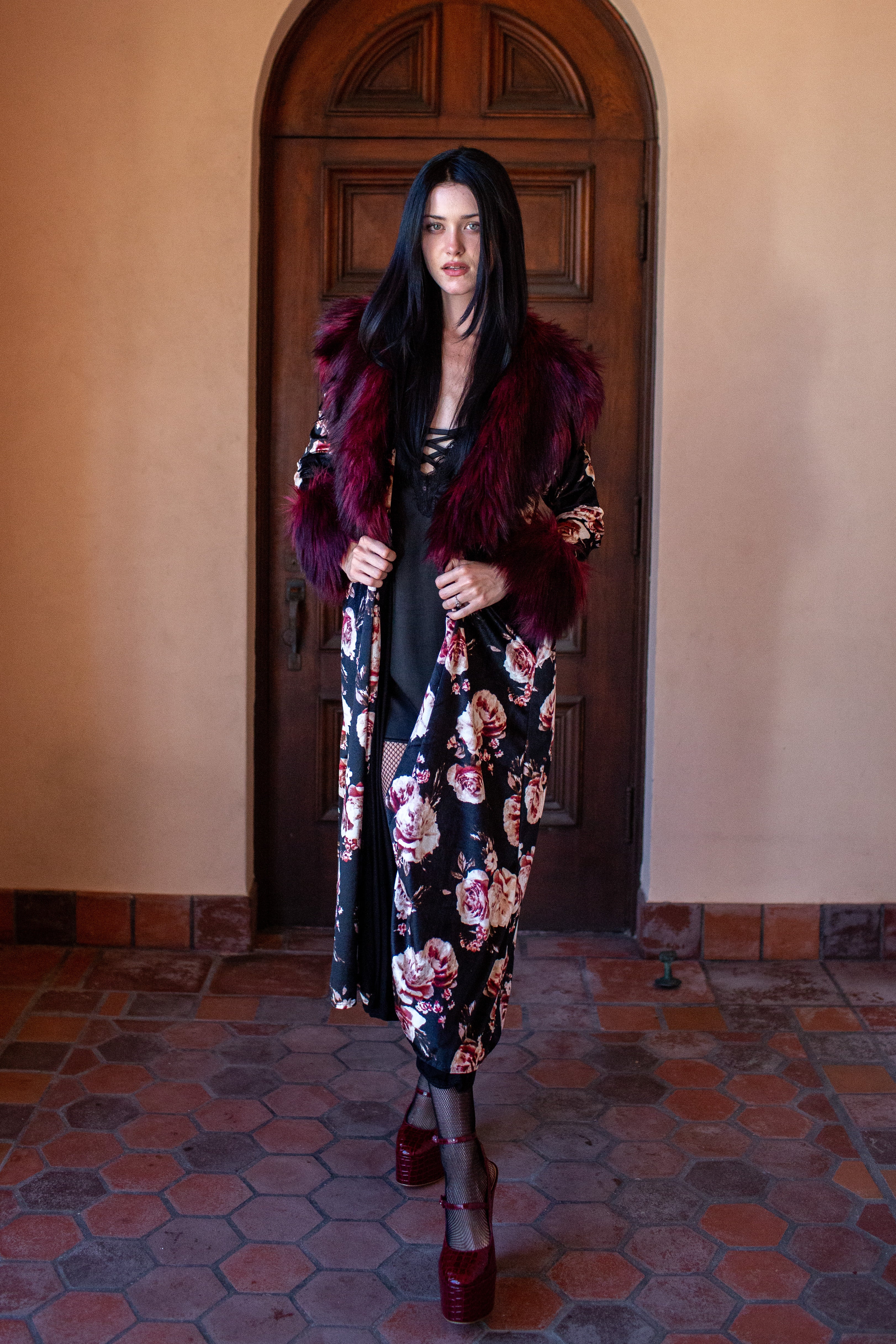 Penny Roses Nouveau Faux Fur Jacket – Jennafer Grace