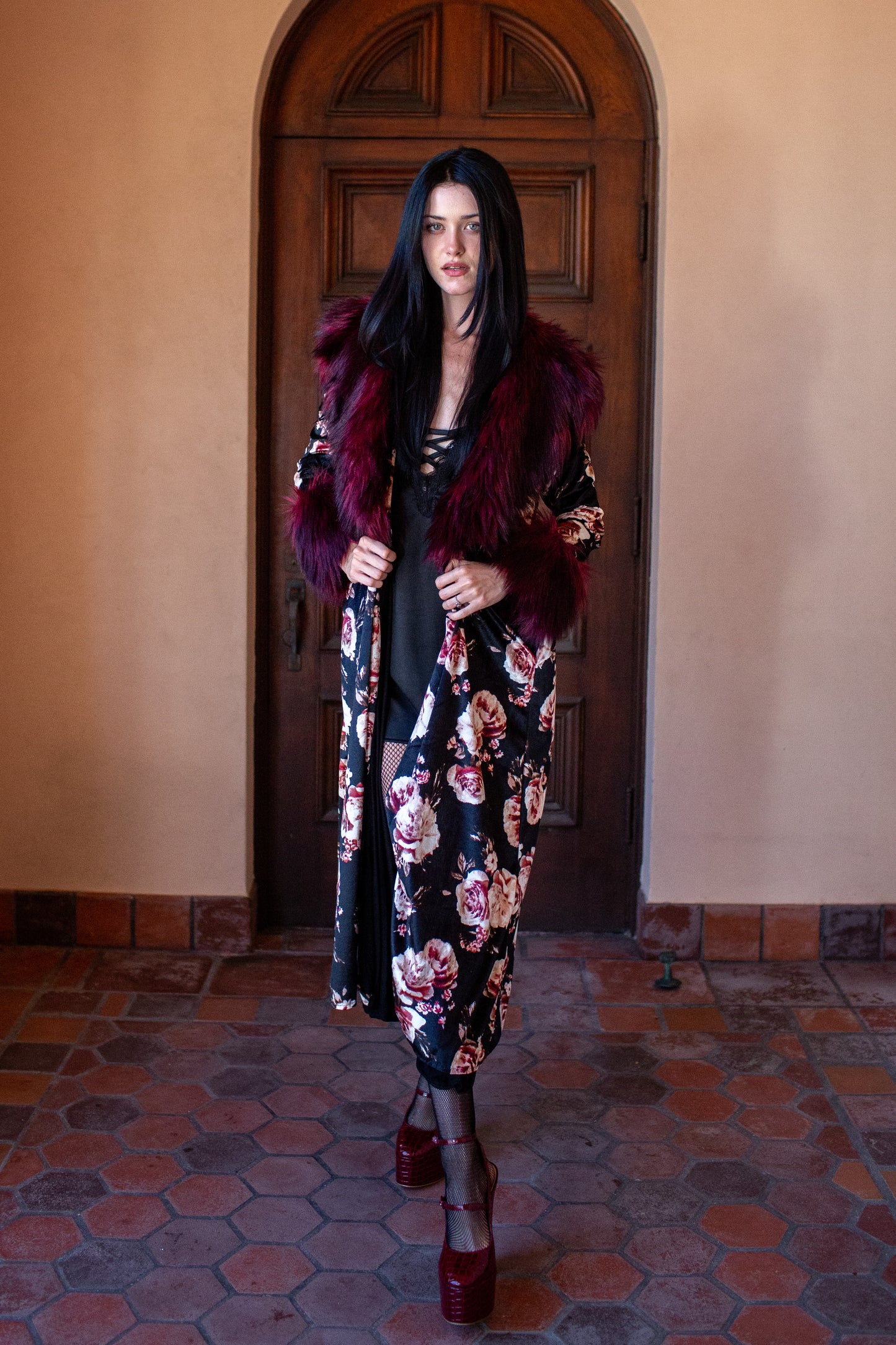 Penny Roses Nouveau Faux Fur Jacket