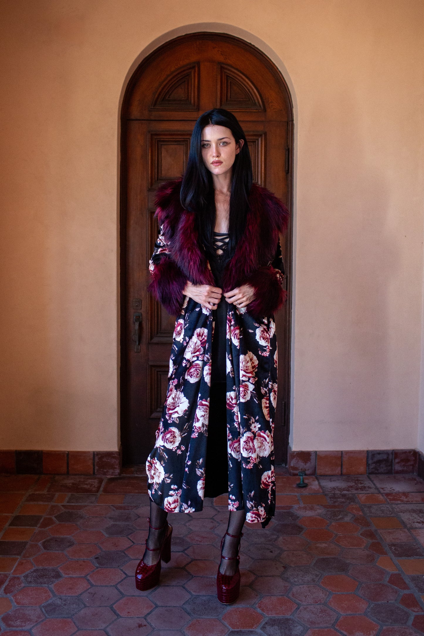 Penny Roses Nouveau Faux Fur Jacket