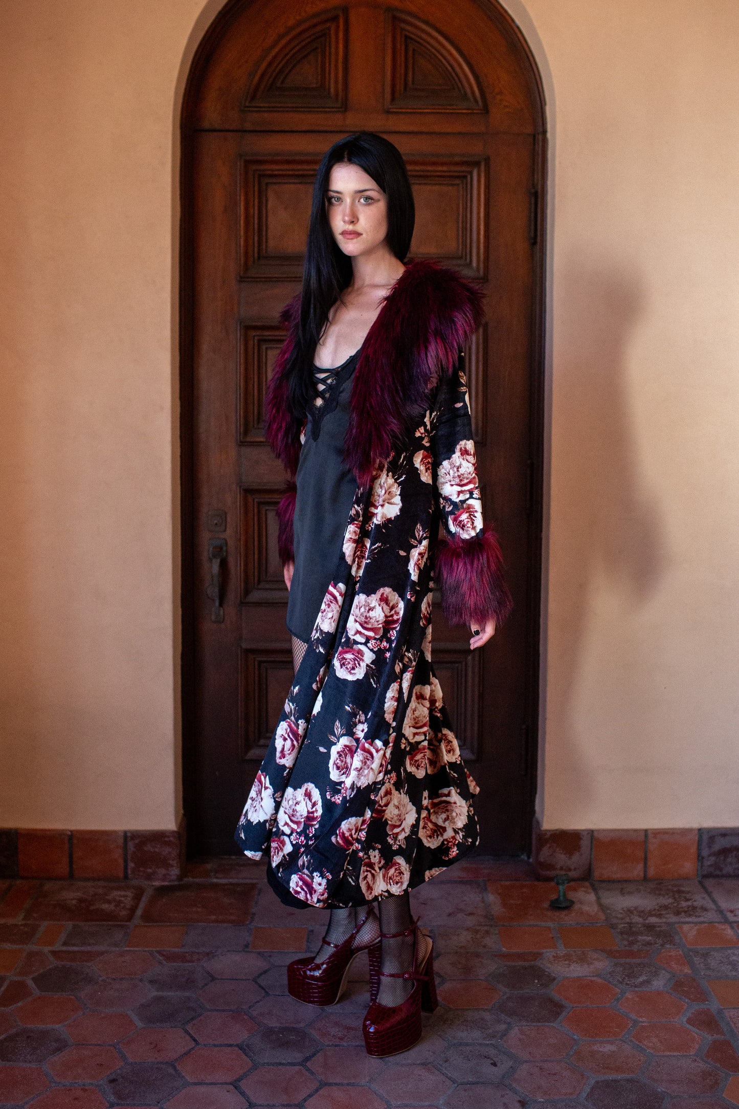 Penny Roses Nouveau Faux Fur Jacket