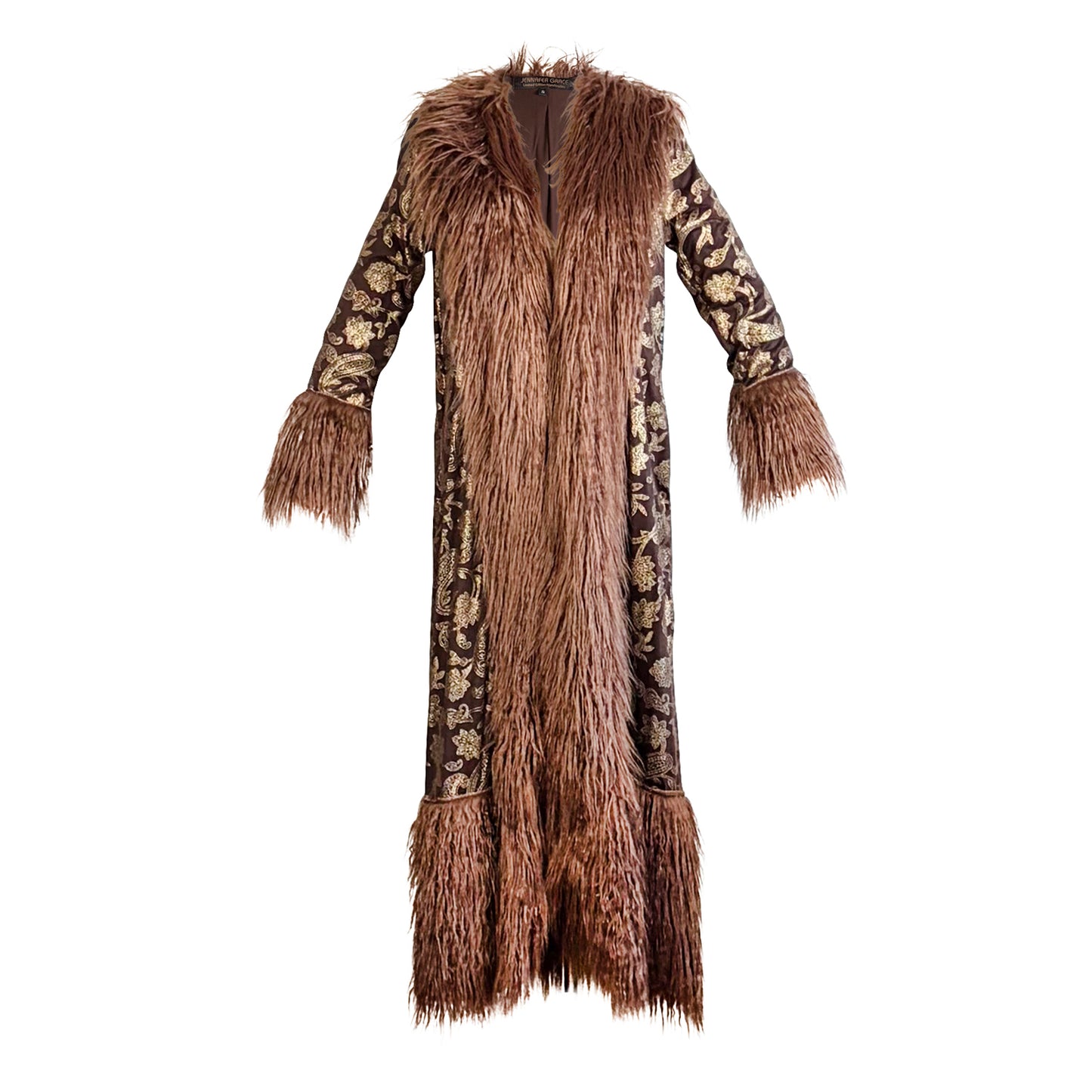 Penny Deluxe Filigree Morena Faux Fur Trim Coat