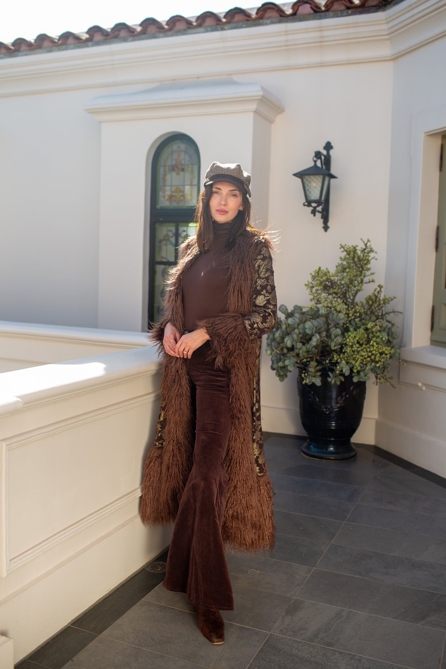 Penny Deluxe Filigree Morena Faux Fur Trim Coat