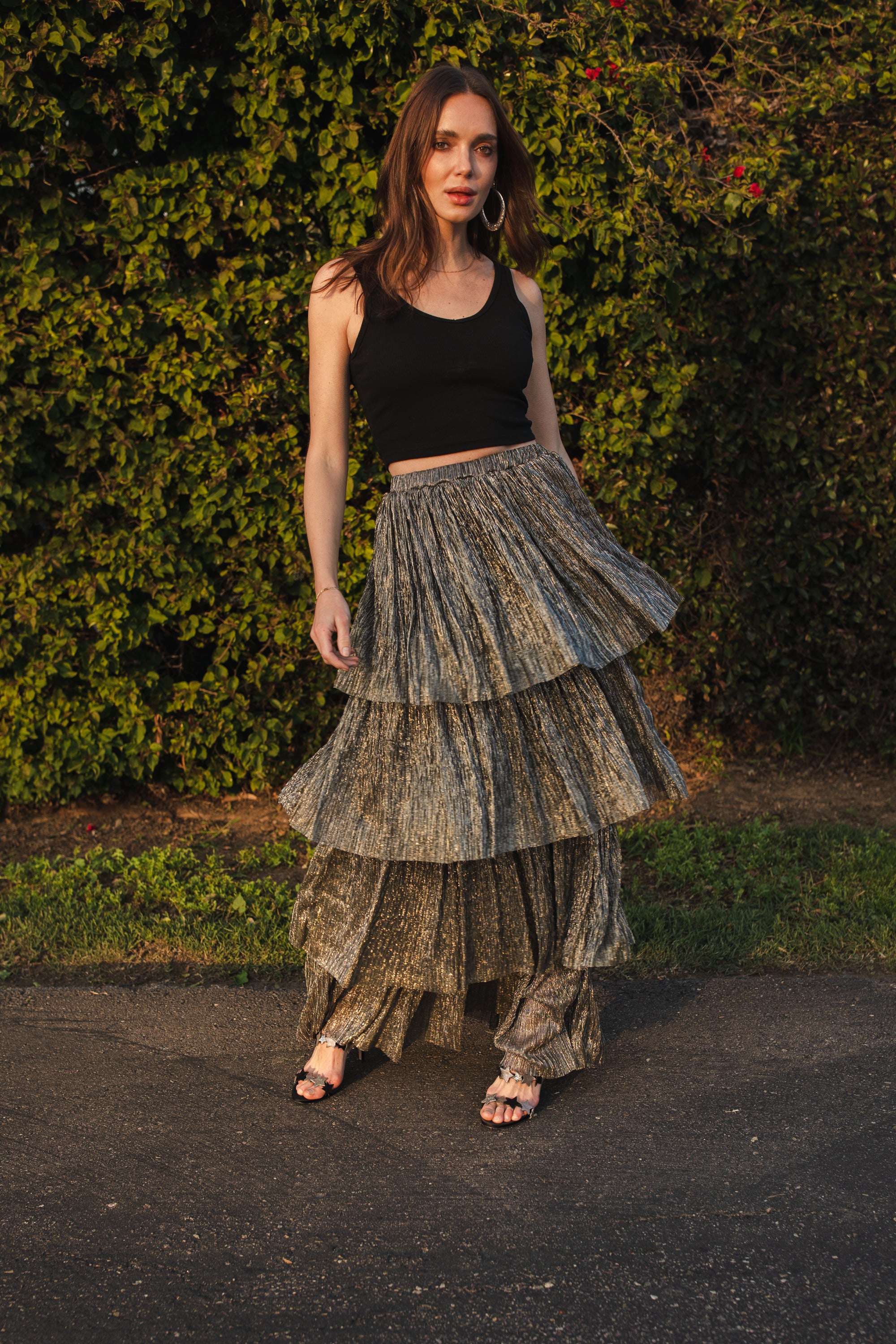 Tiered maxi skirt clearance boho