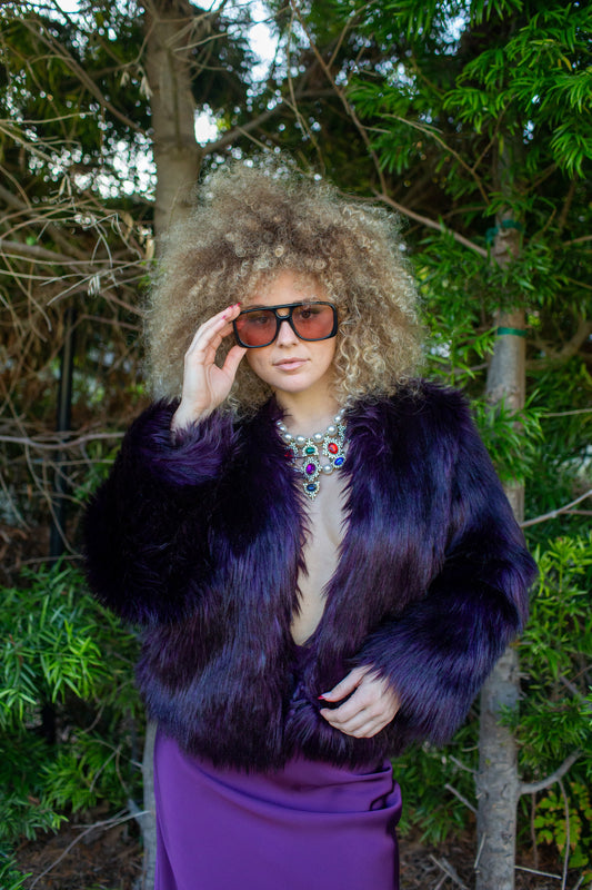 Shadow Amethyst Faux Fur Jacket