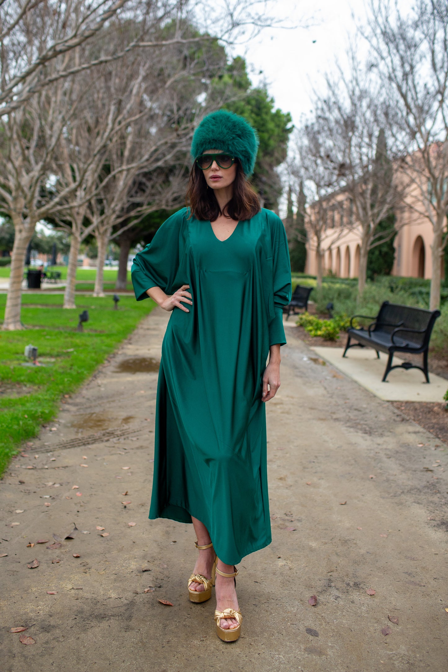 Gracie Caftan in Emerald