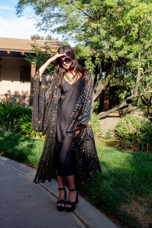 Emerald Safari Sequin Kimono
