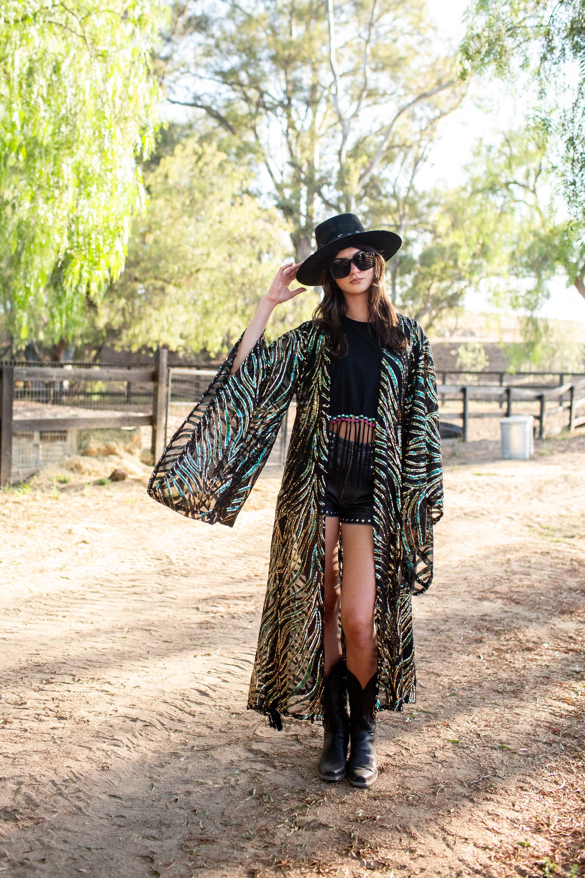 Emerald Safari Sequin Kimono
