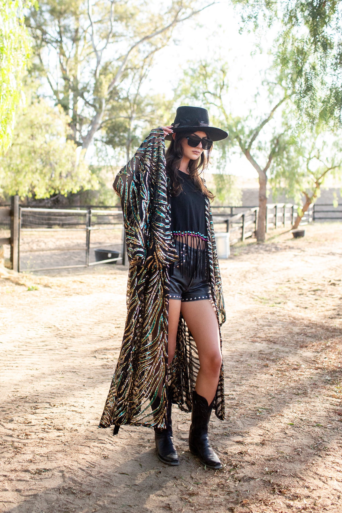 Emerald Safari Sequin Kimono