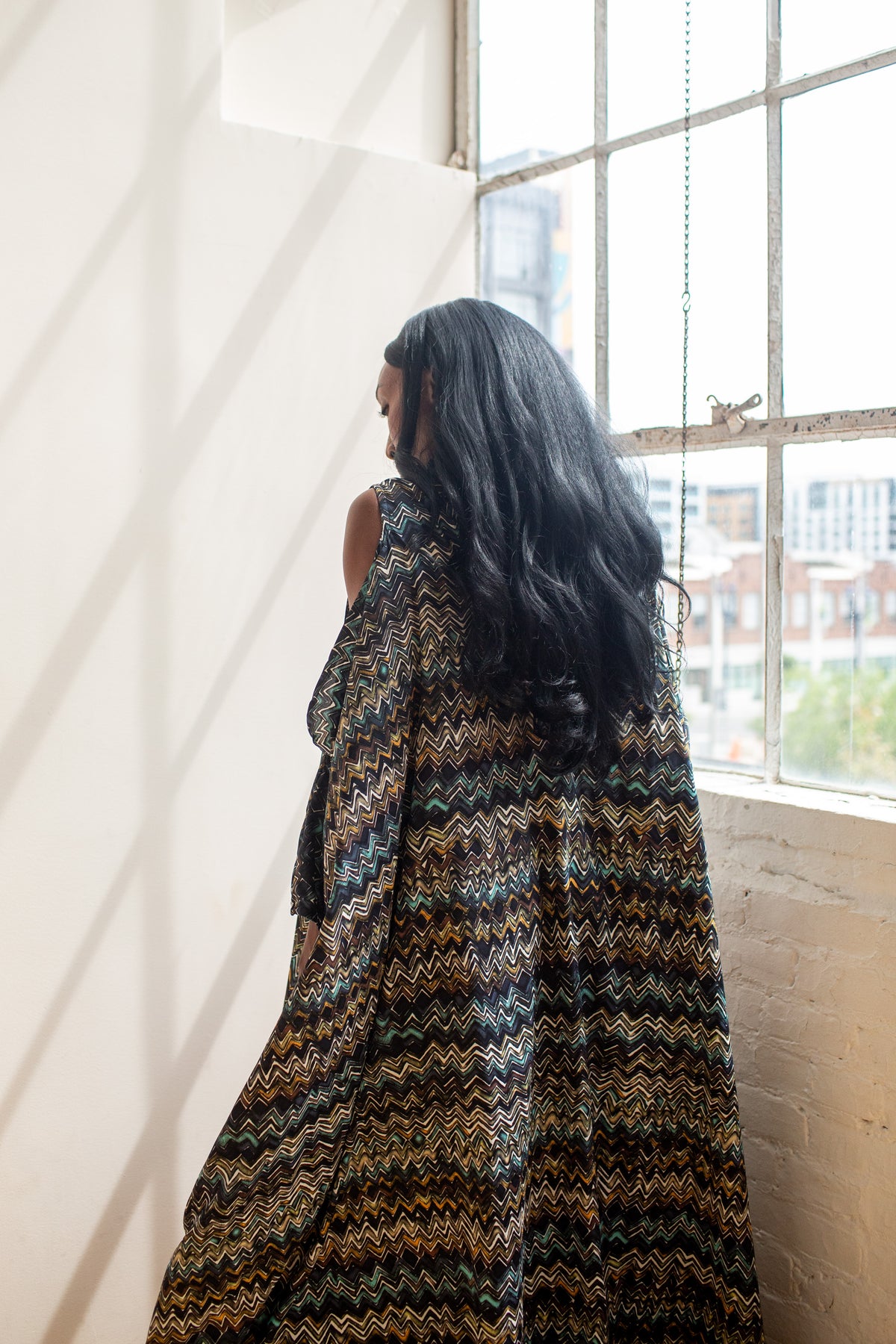 Allegra Caftan in Oxidized Chev