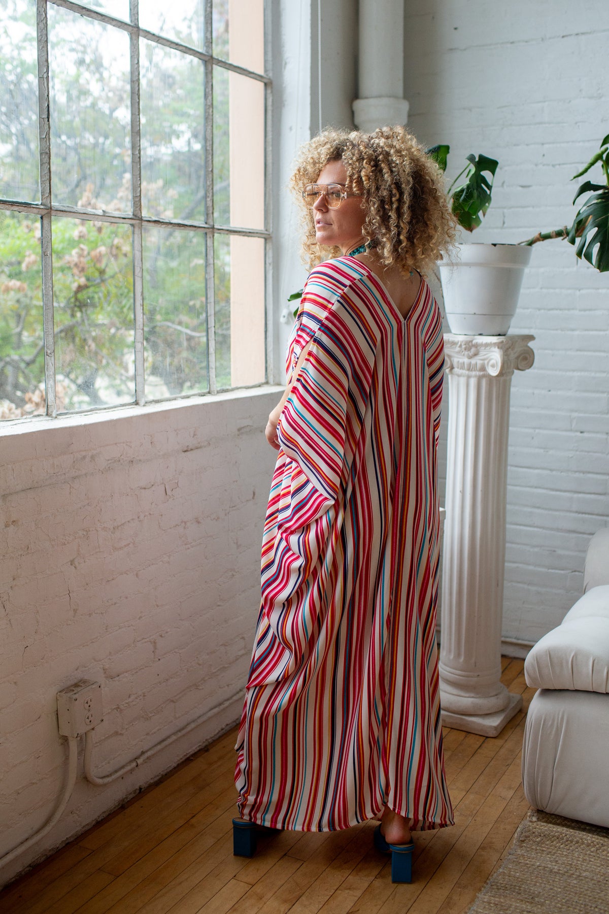 Cafe De Biarritz Striped Caftan