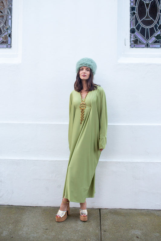Gracie Caftan in Willow Green
