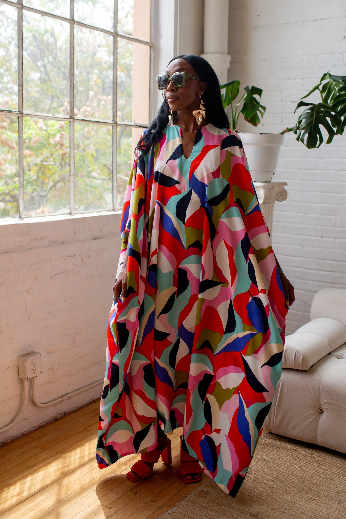 Talitha Cinched Waist Caftan In Das Fest