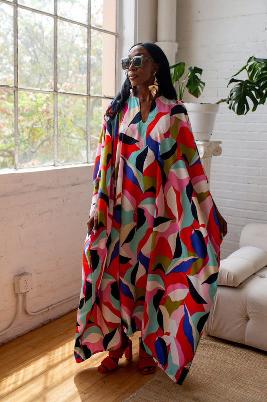 Talitha Cinched Waist Caftan In Das Fest