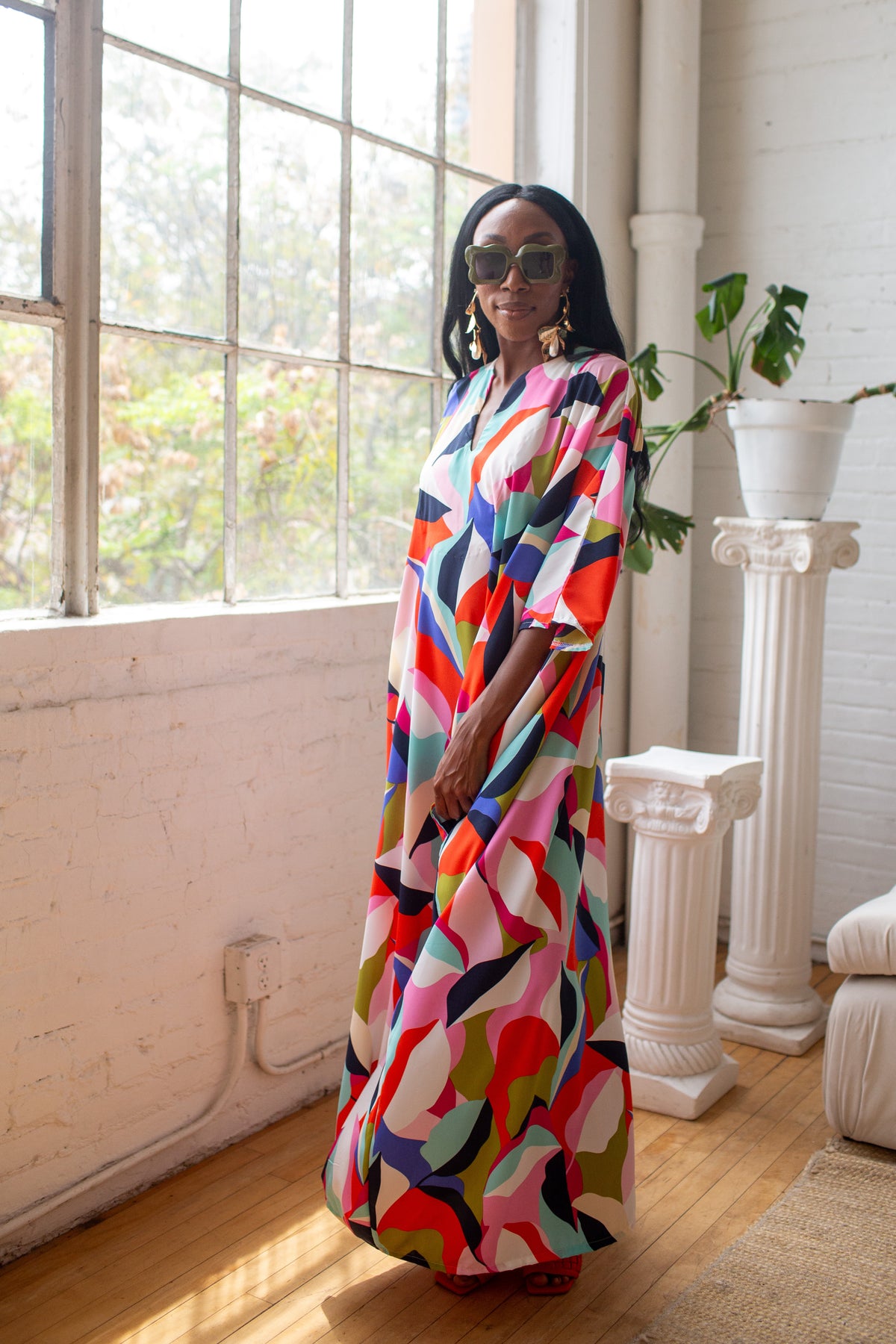 Talitha Cinched Waist Caftan In Das Fest