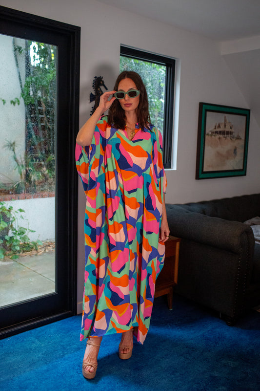 Talitha Cinched Waist Caftan In Das Fest