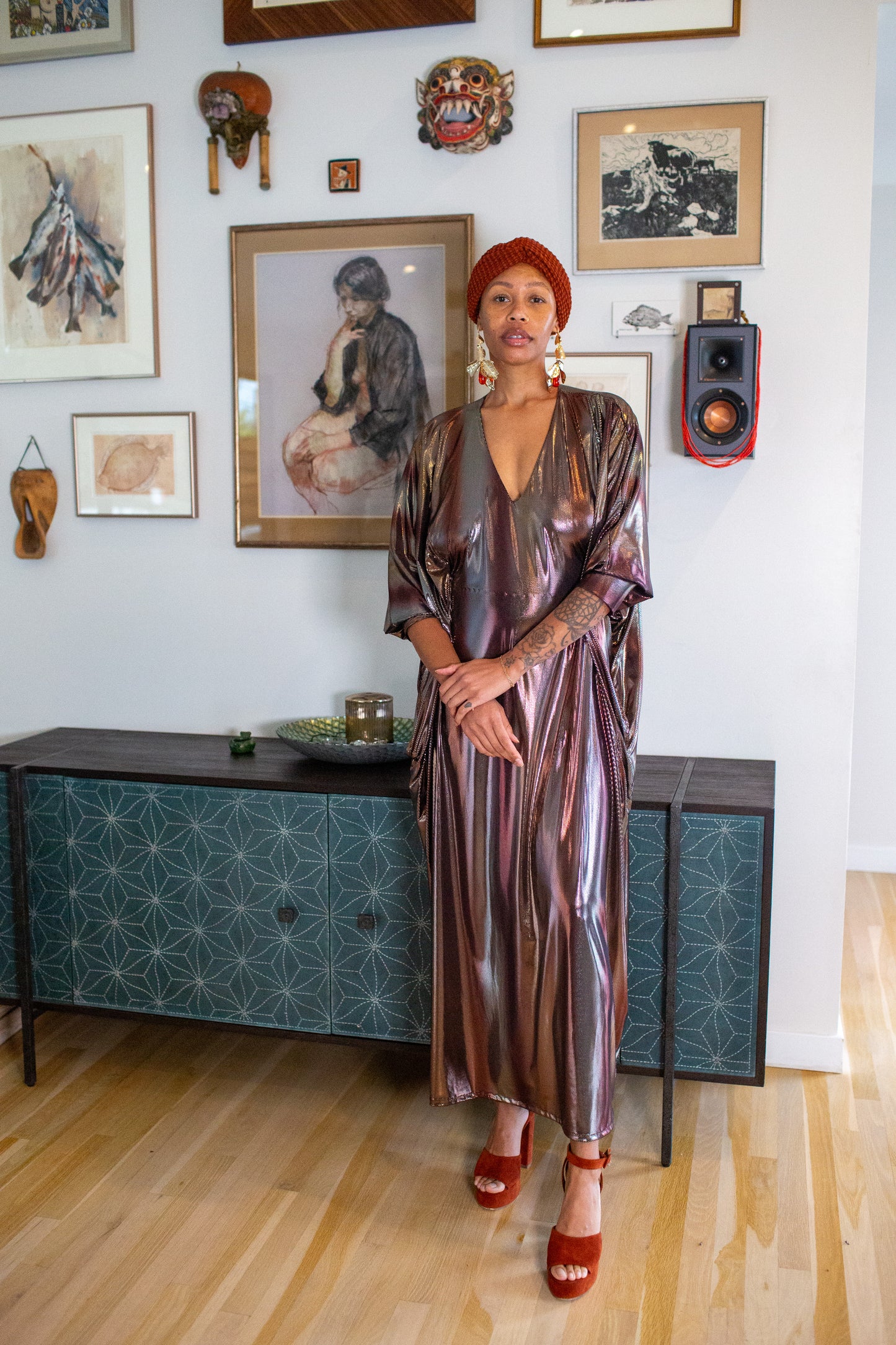 Gracie Caftan in Molten Bronze