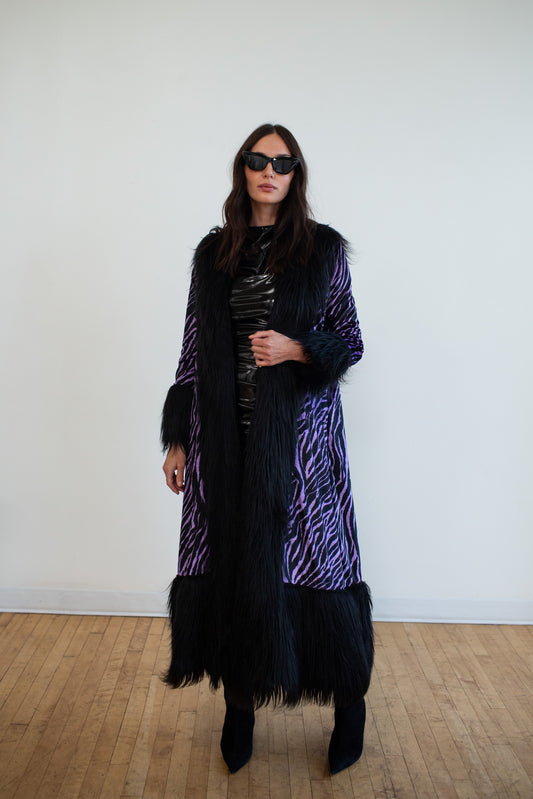Penny Deluxe Purple Haze Velvet Faux Fur Jacket
