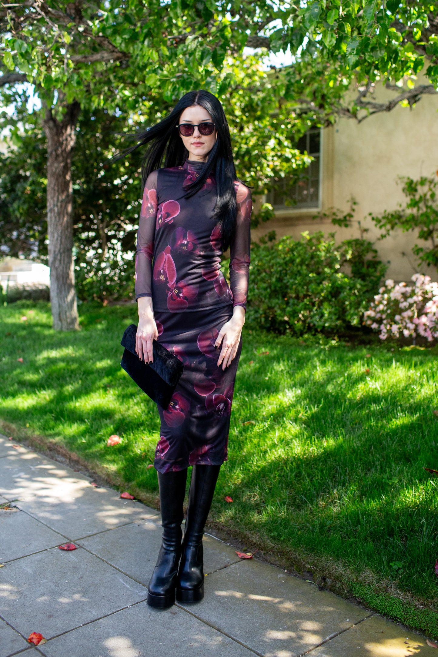 Lucy Pencil Skirt in Black Orchid PRE-ORDER
