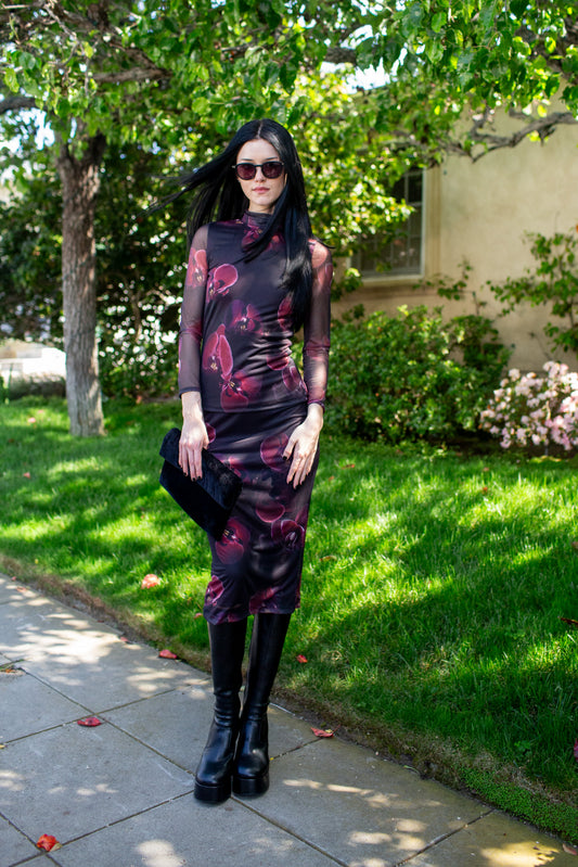 Lucy Pencil Skirt in Black Orchid PRE-ORDER