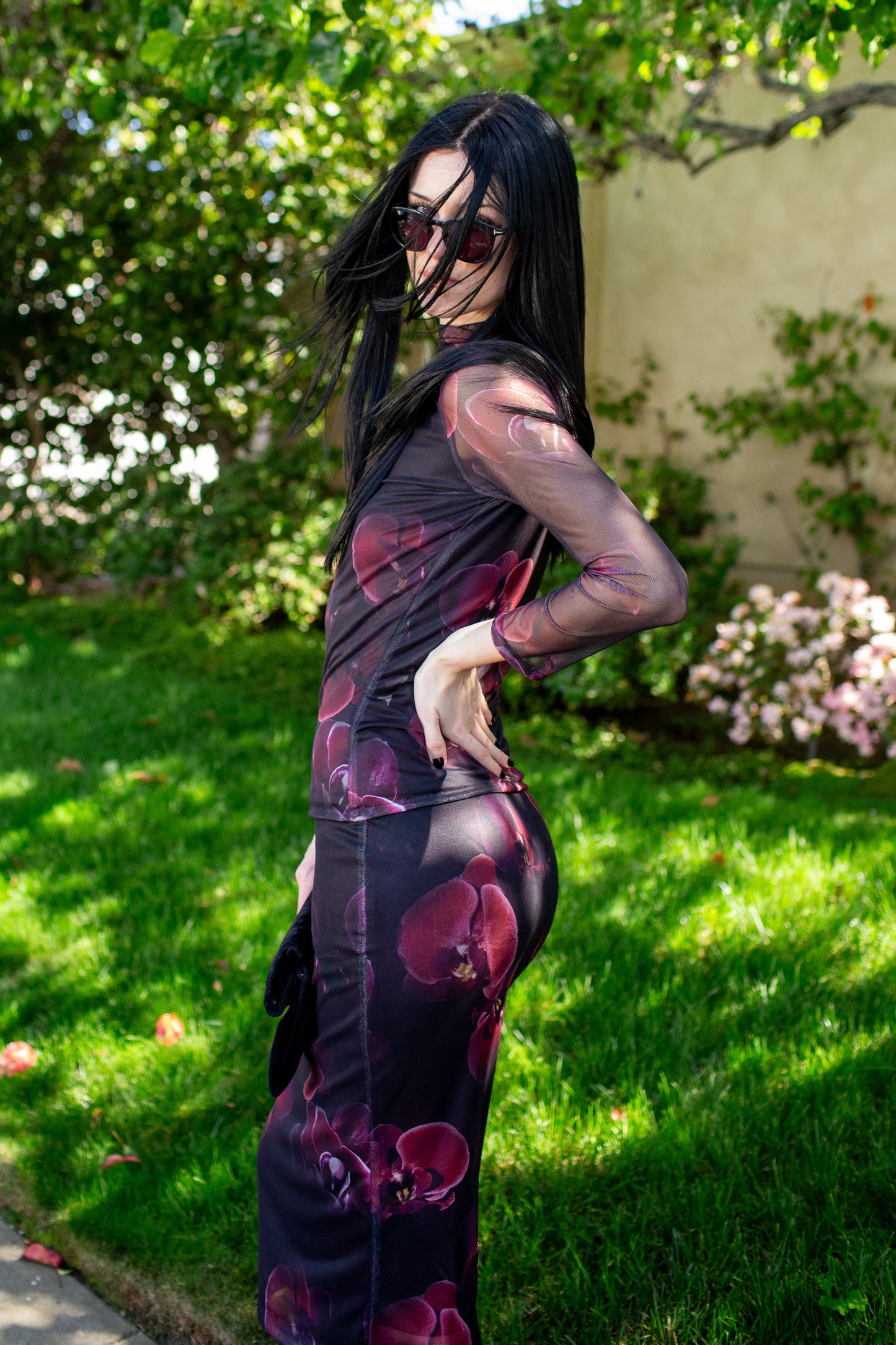 Lucy Pencil Skirt in Black Orchid PRE-ORDER