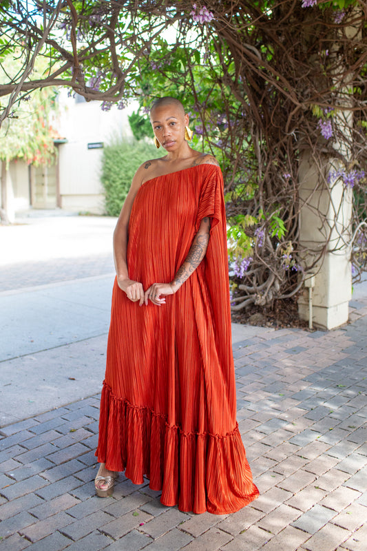 Tatjana One-Shoulder Maxi Dress in Solar Flare
