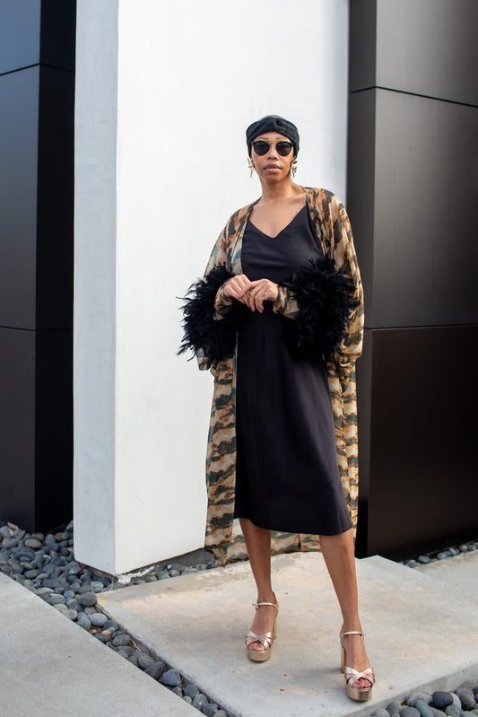 Sylvia Shimmer Cocoon Coat in Savage - PREORDER