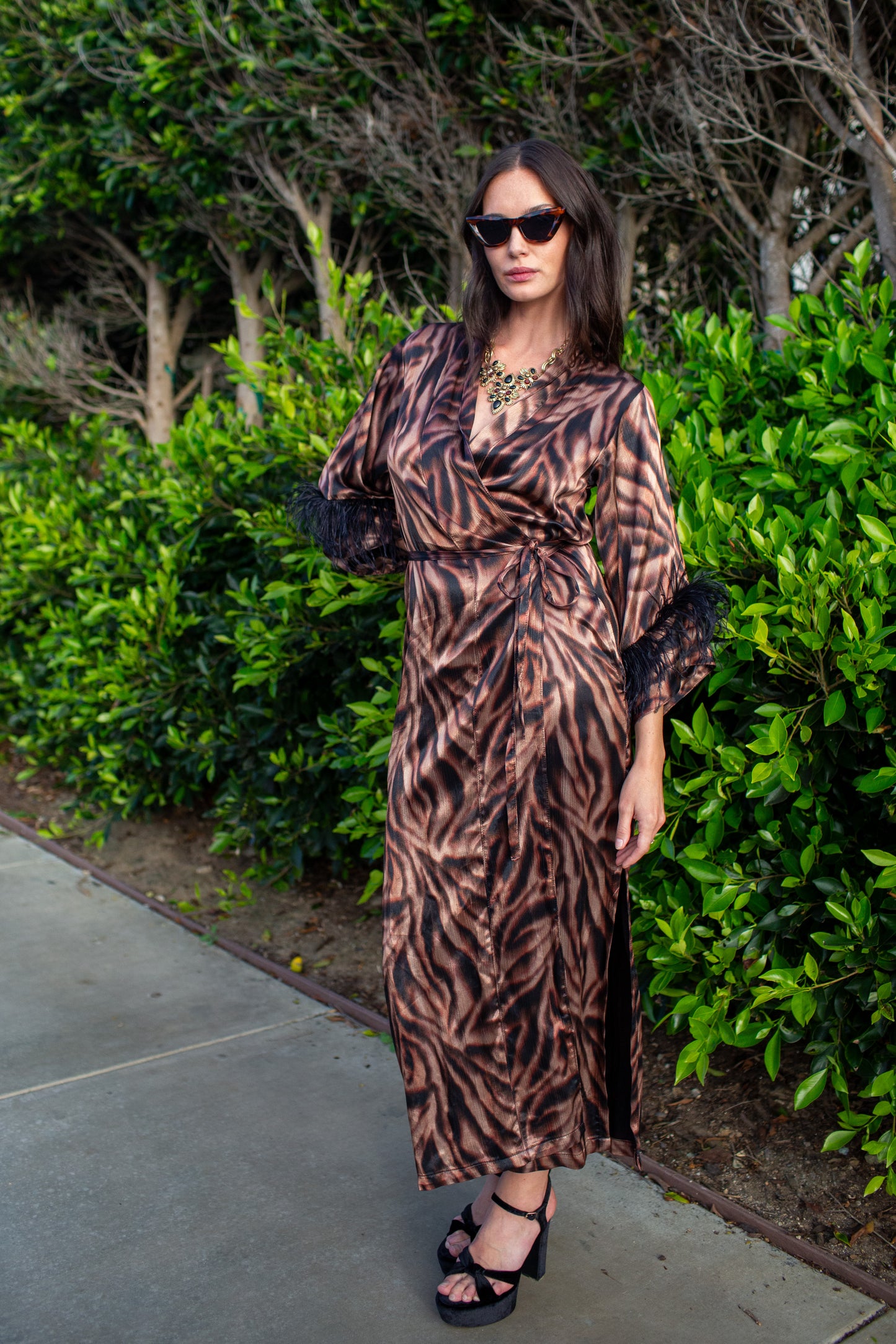 Marlene Wrap Dress in Night Flame