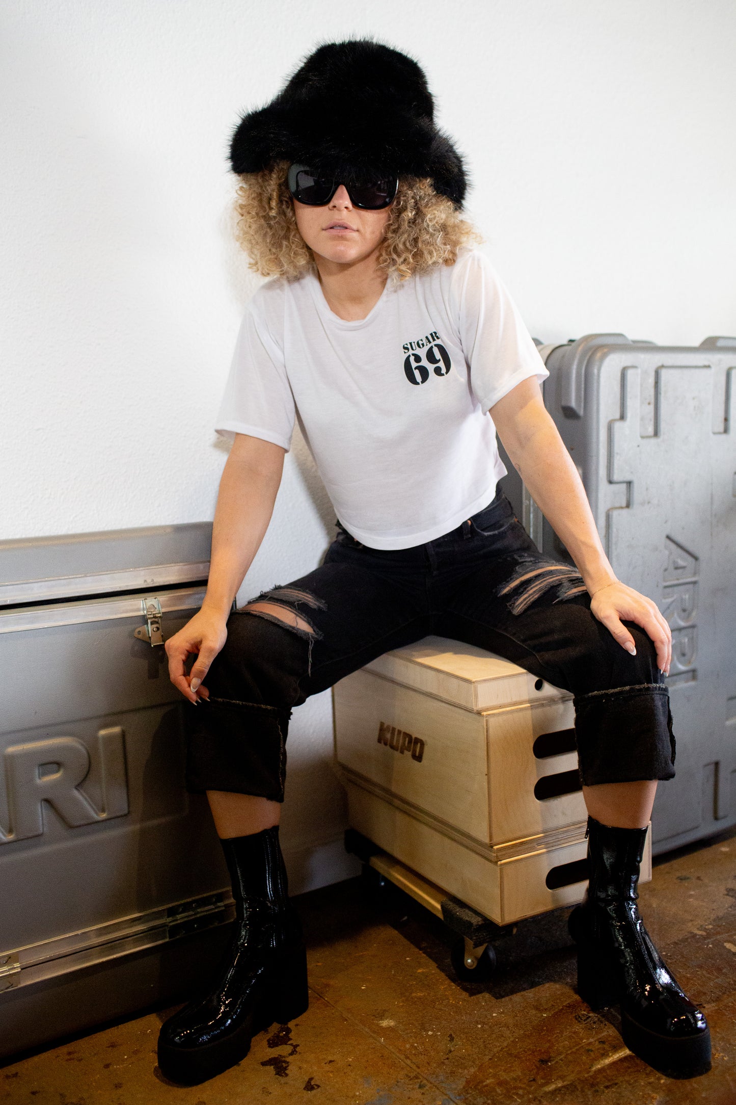 You Can Call Me Sugar JAIL Crop Tee - White