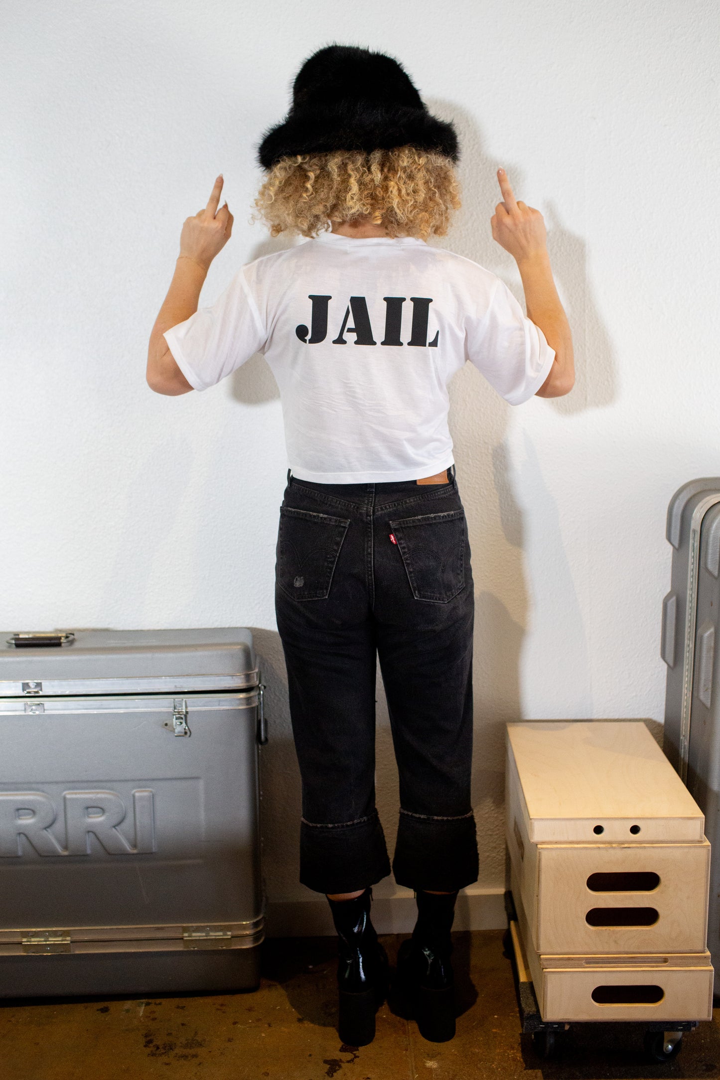 You Can Call Me Sugar JAIL Crop Tee - White