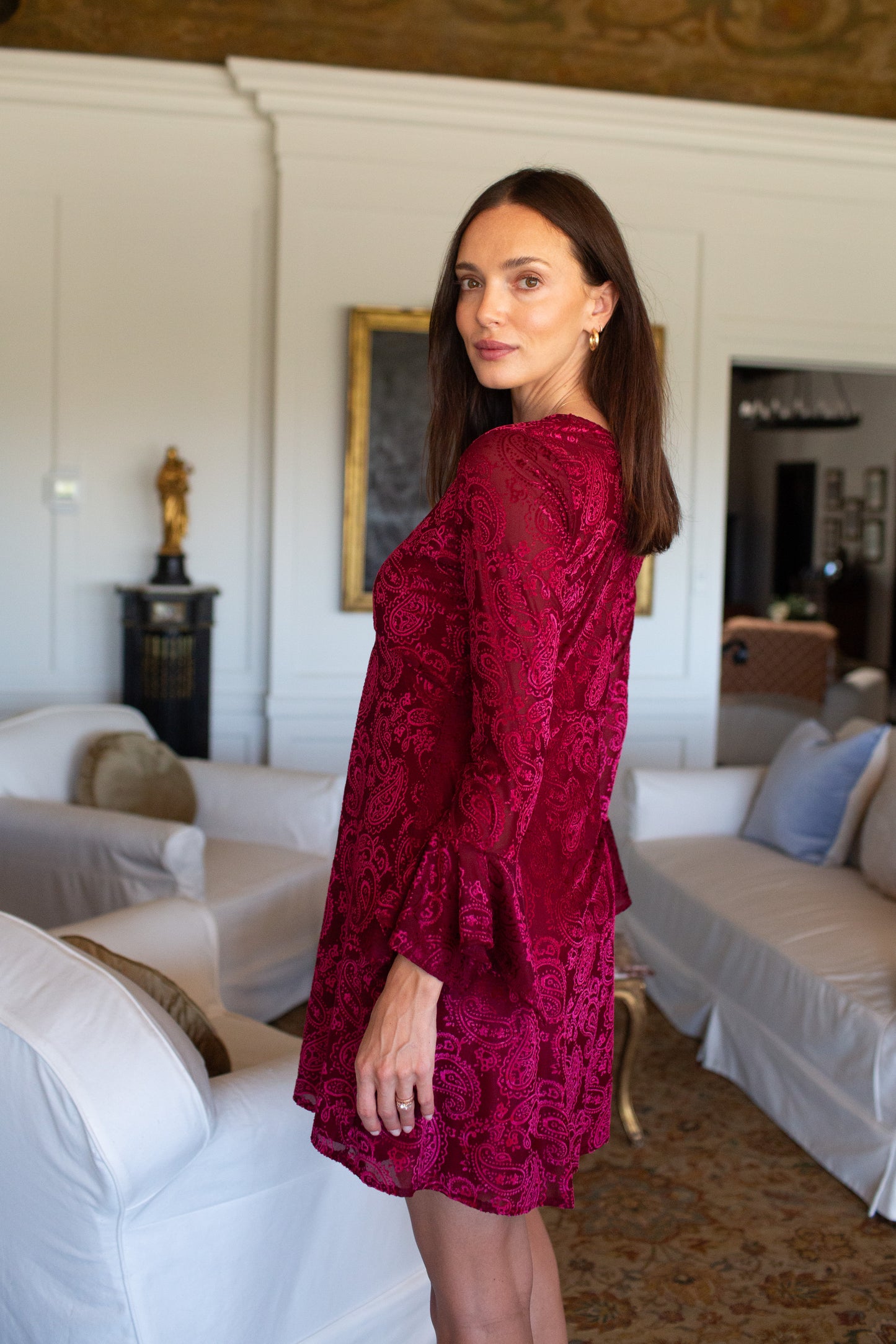 Jill Mini Dress in Carnelian Kiss