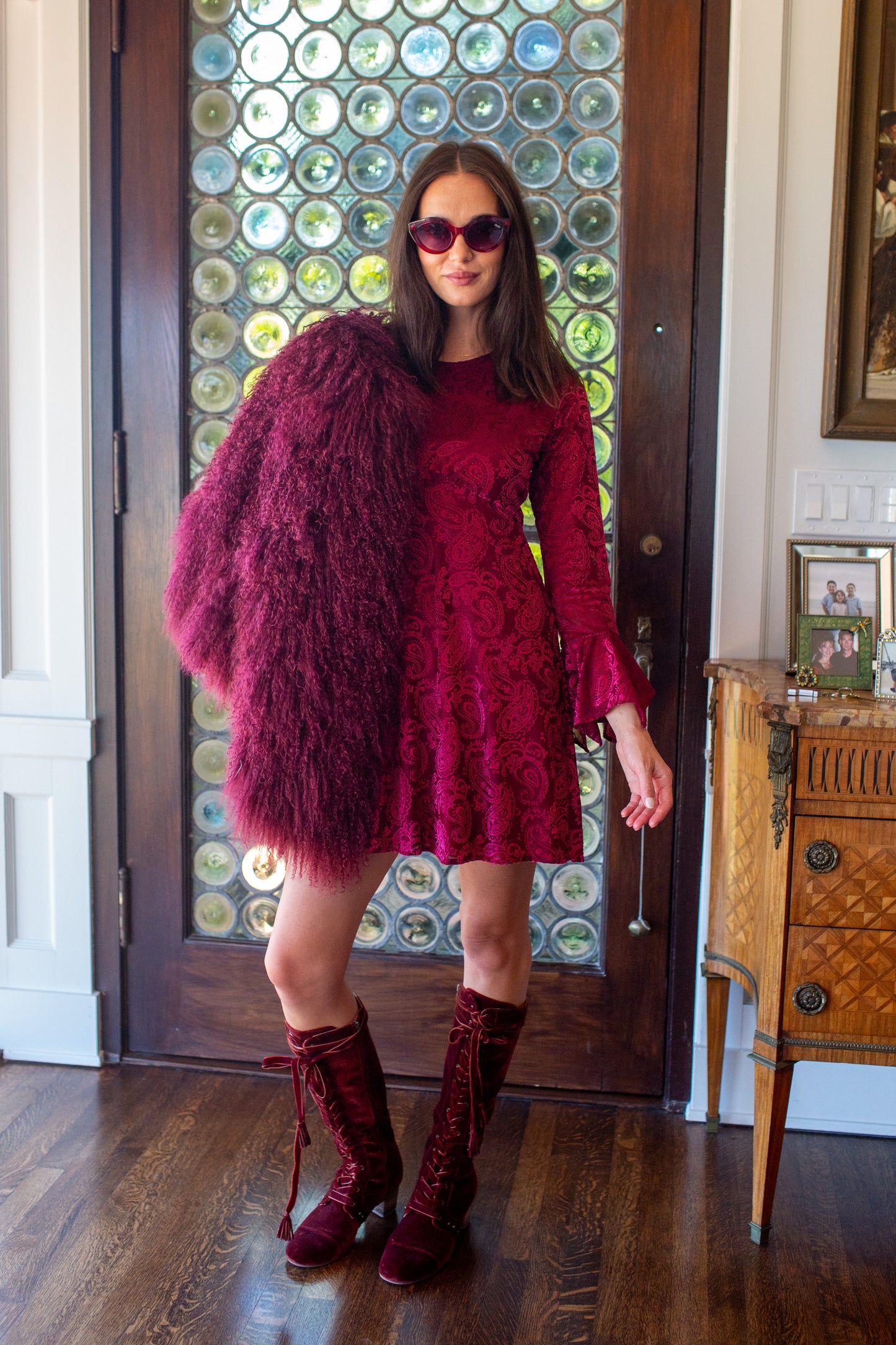 Jill Mini Dress in Carnelian Kiss