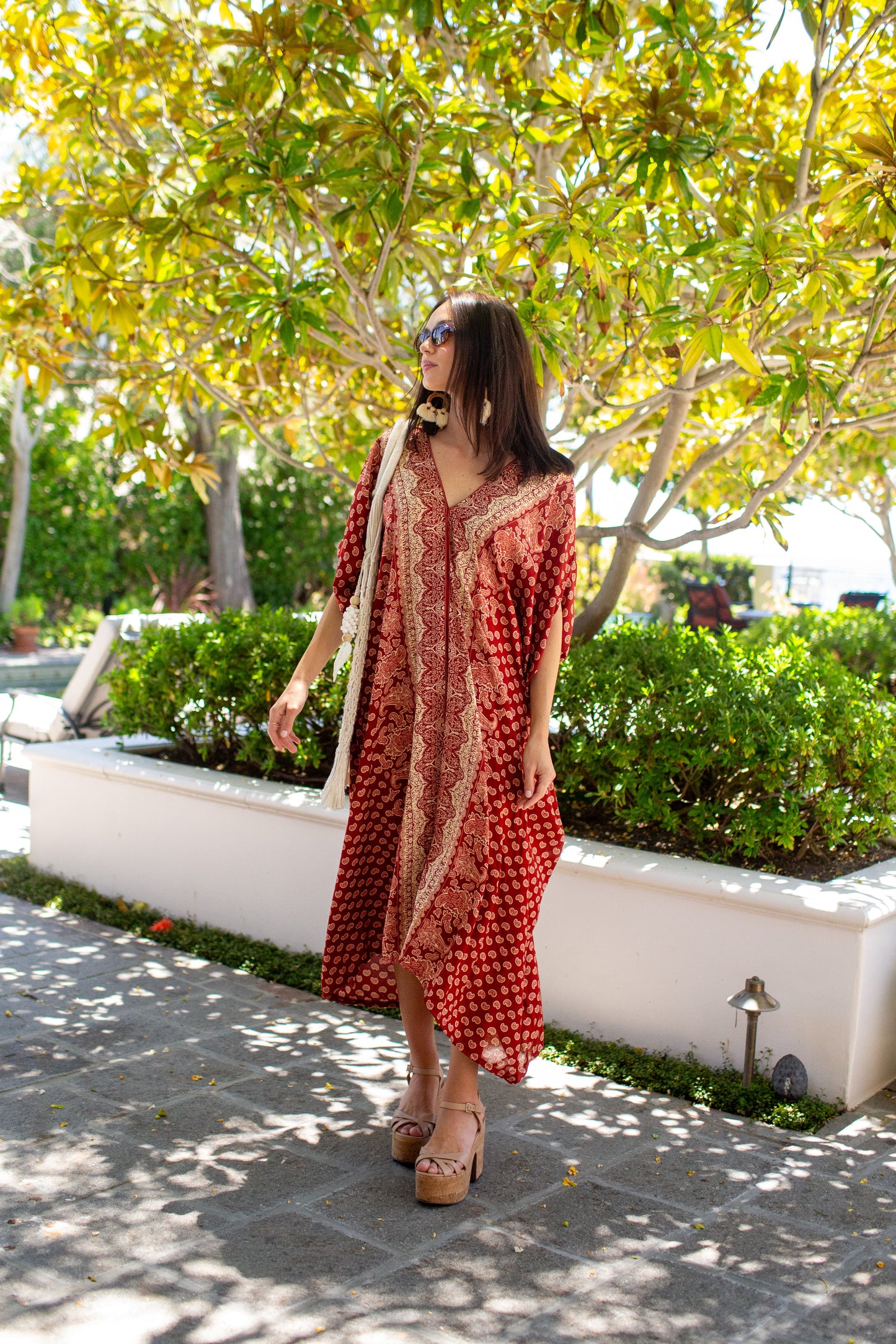 Artemis Ochre Paisley Caftan