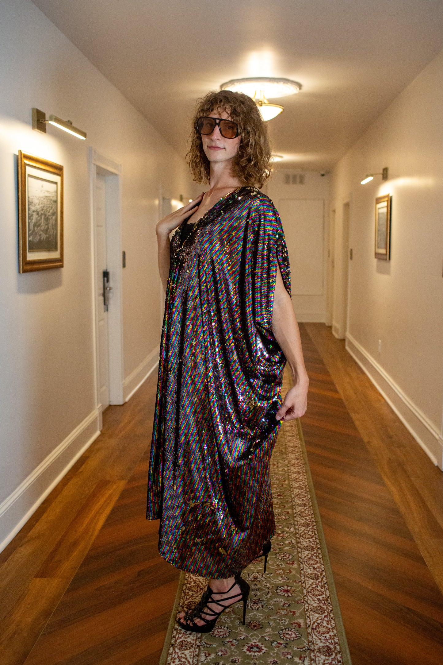 Rainbow Rage Sequin Caftan