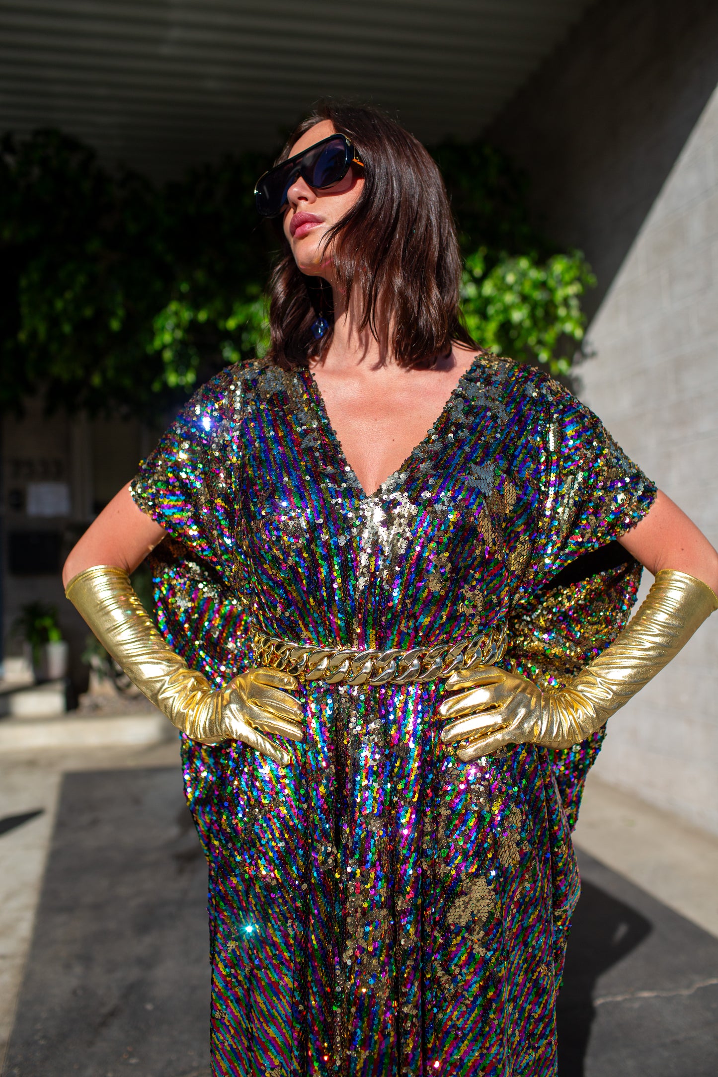 Rainbow Rage Sequin Caftan