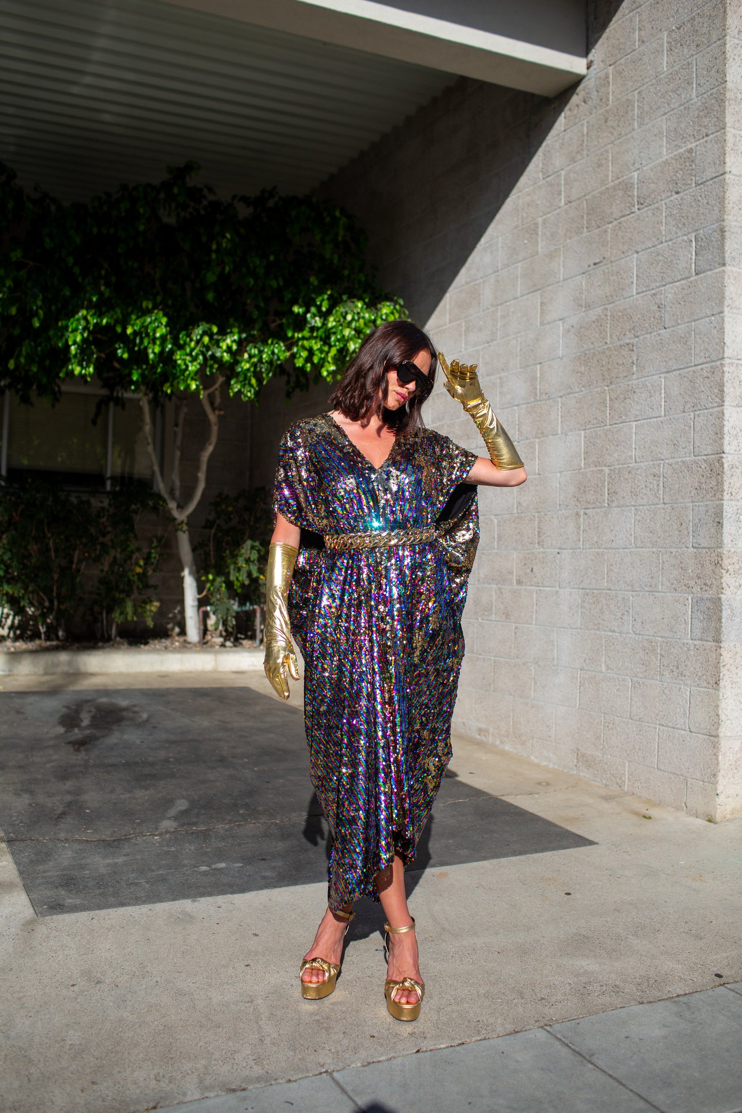 Rainbow Rage Sequin Caftan