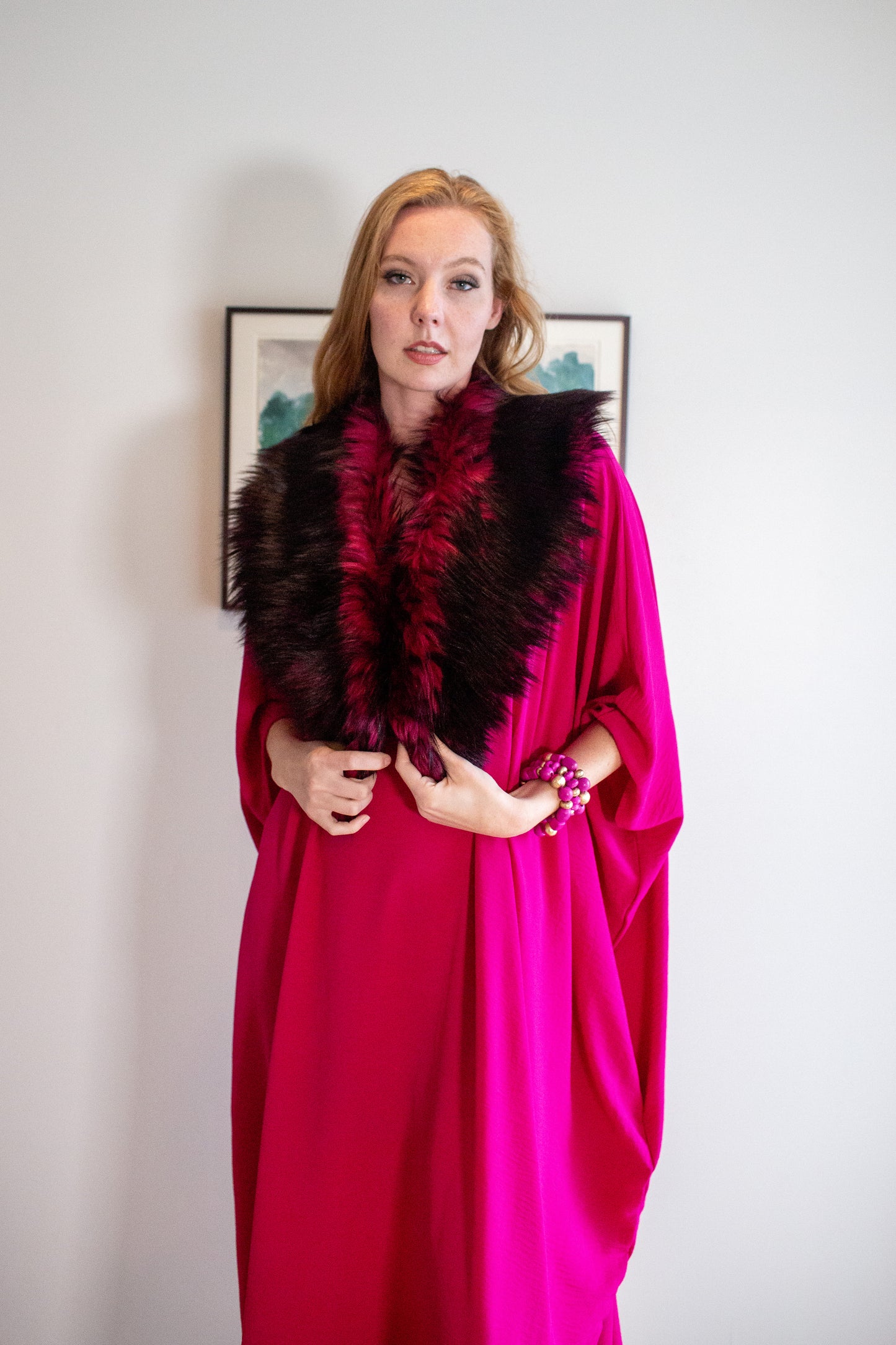 Raspberry Rush Faux Fur Collar