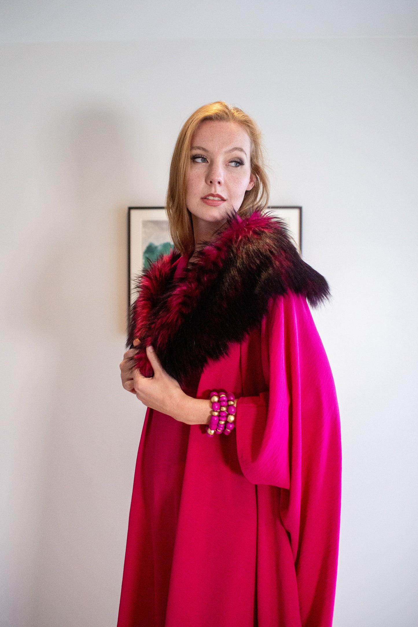 Raspberry Rush Faux Fur Collar