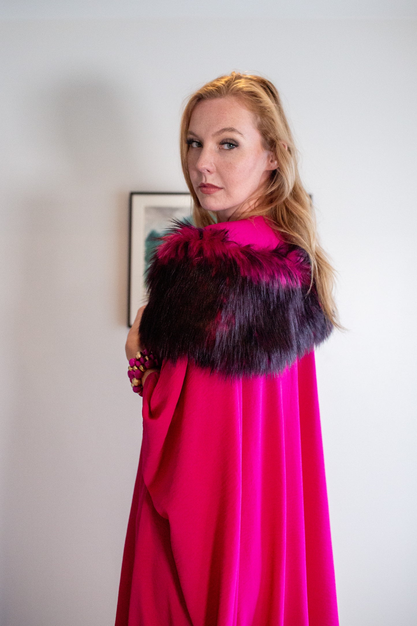 Raspberry Rush Faux Fur Collar