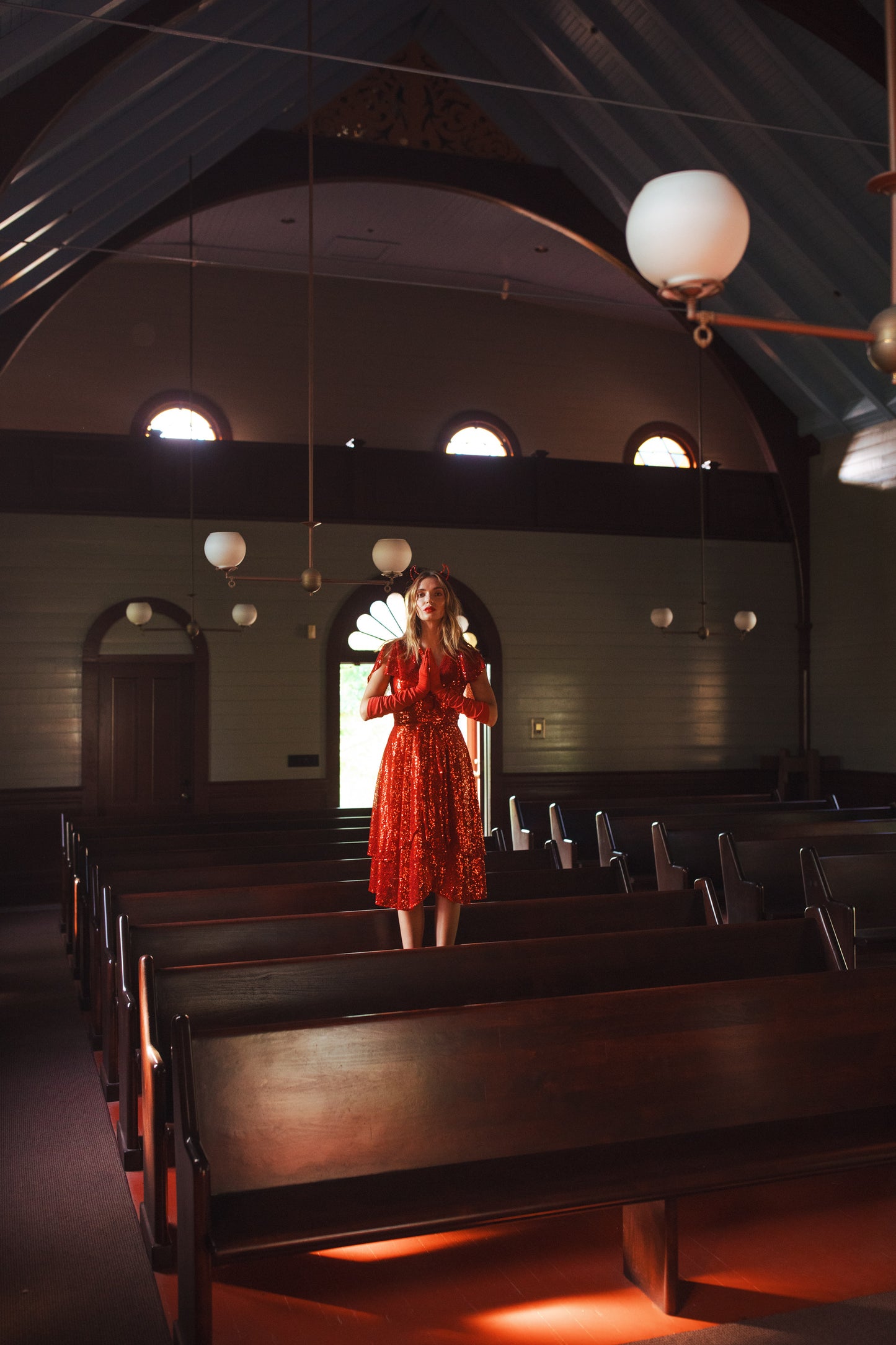 Ruby Sequin Flutter Wrap Dress