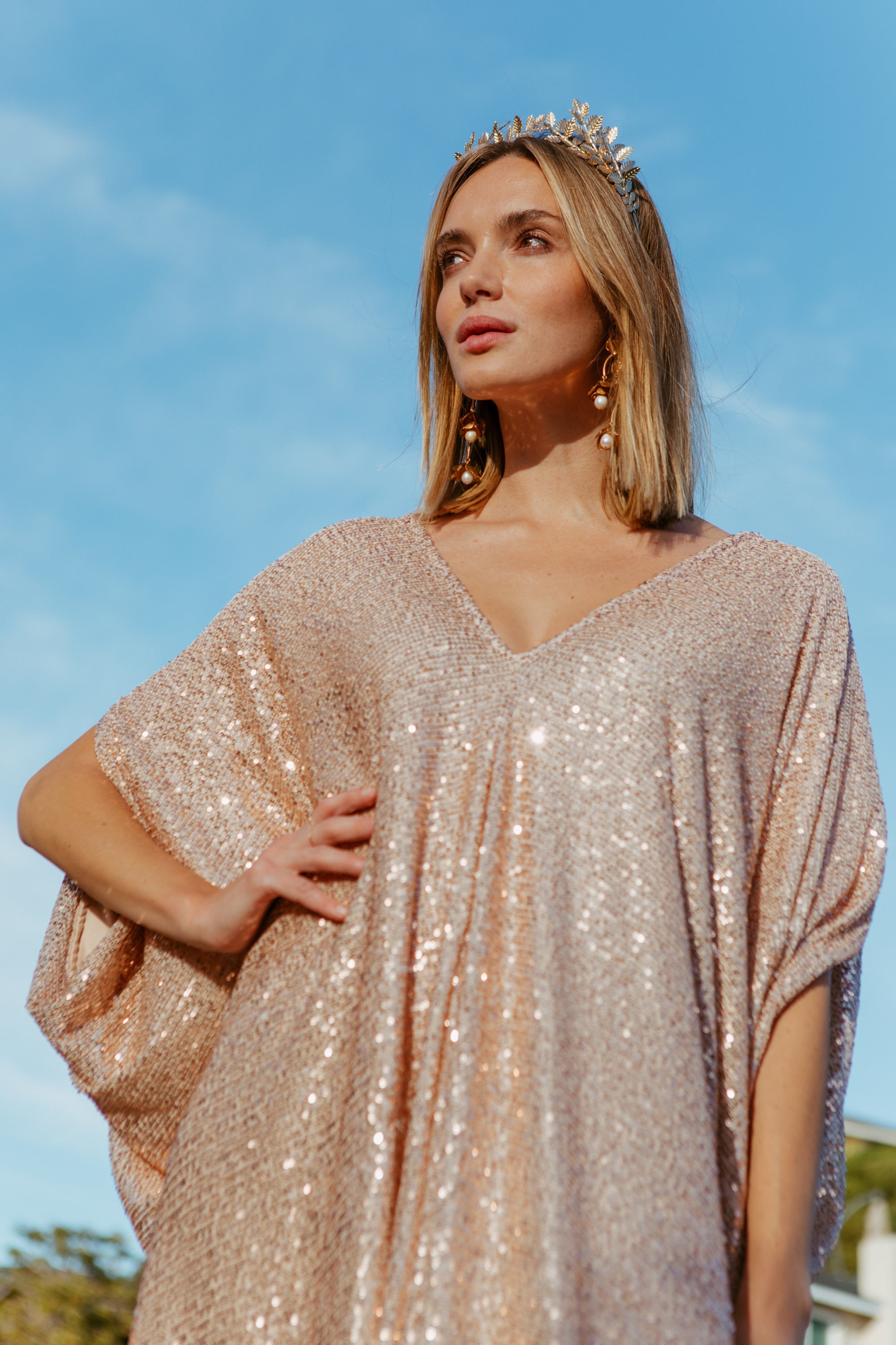 Gold best sale sequin kaftan