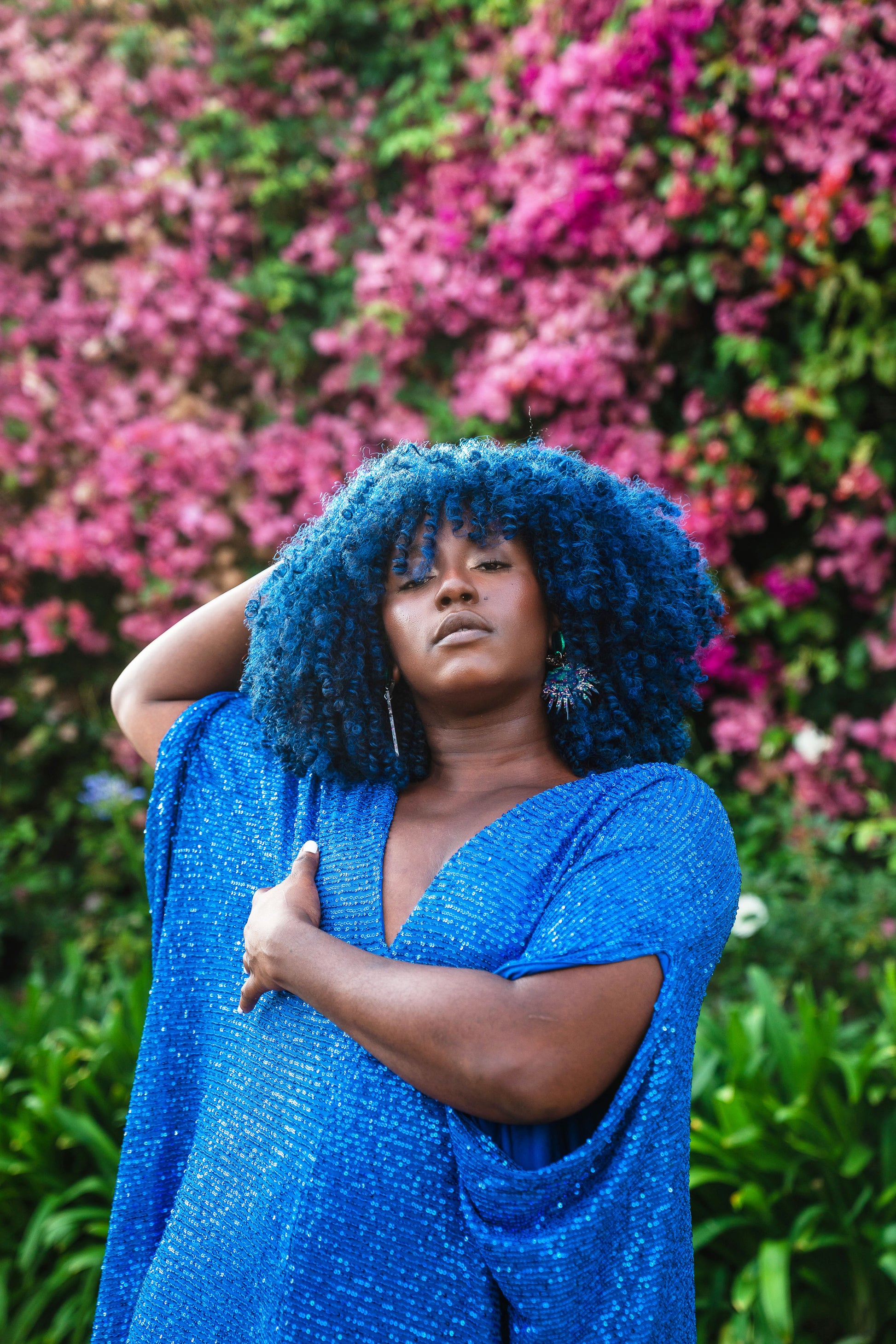 royal blue cobalt caftan kaftan alohacaftan jennafergrace handmade California everyday luxe glam sparkle sequin