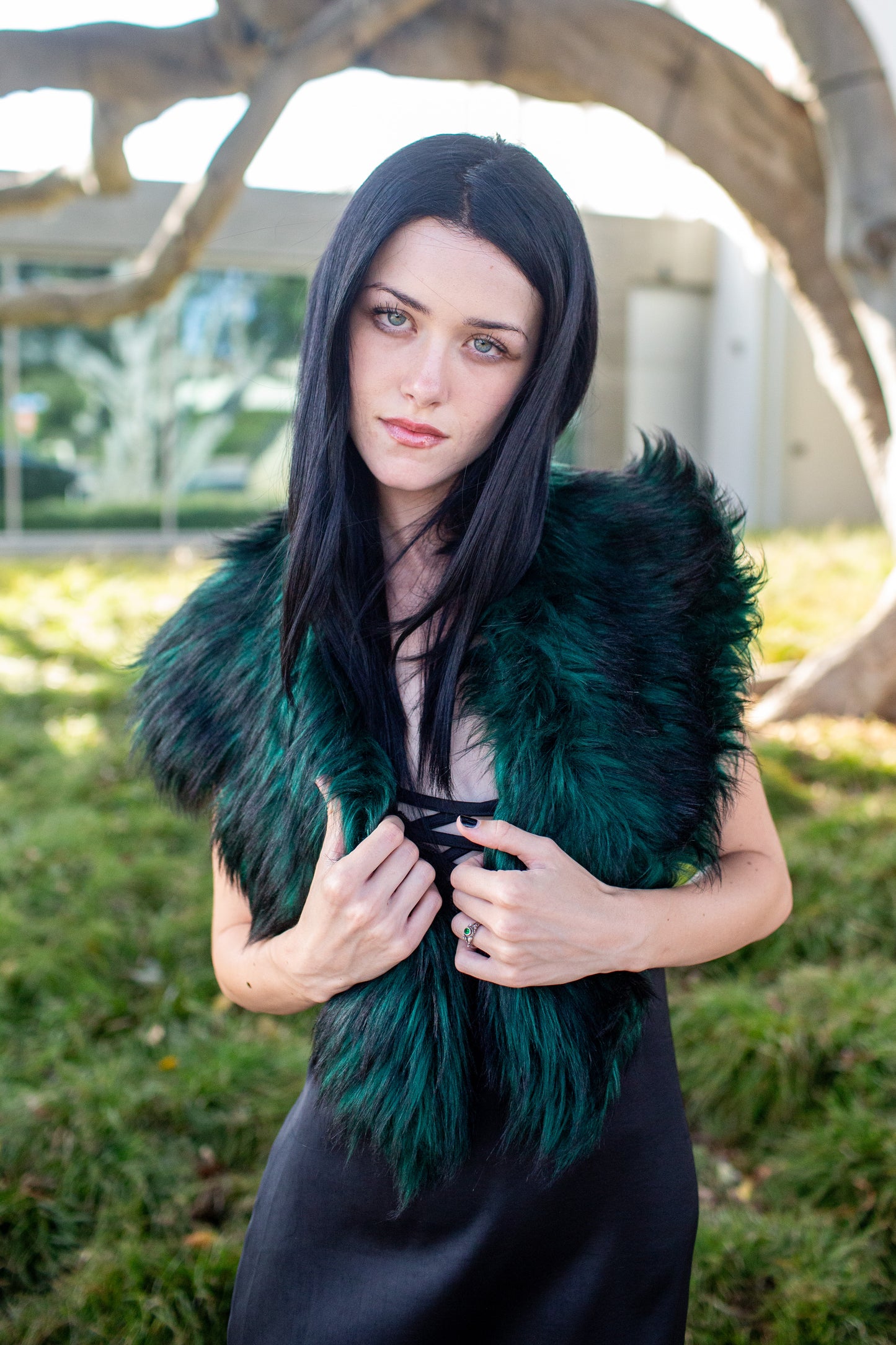 Shadow Spruce Faux Fur Collar